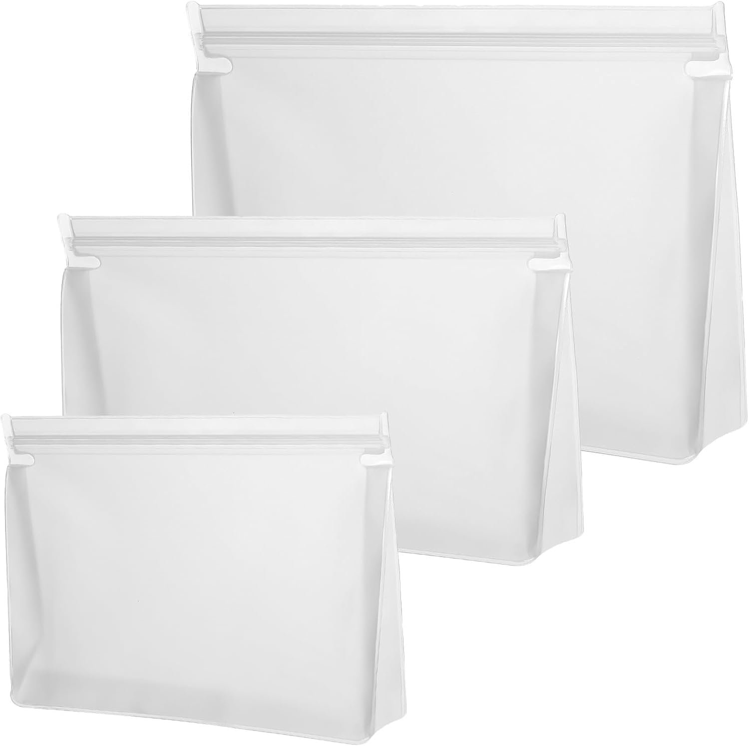 PEVA Quart Size Zipper Bags,3 Sizes Frosted Clear Sealed Toiletry Bag,Peva Sealed Quart Size Makeup Cosmetic Bags,Clear Sealed Zipper Travel Makeup Cosmetic Bag,Frosted Clear Quart Size Toiletry Bags image number 3