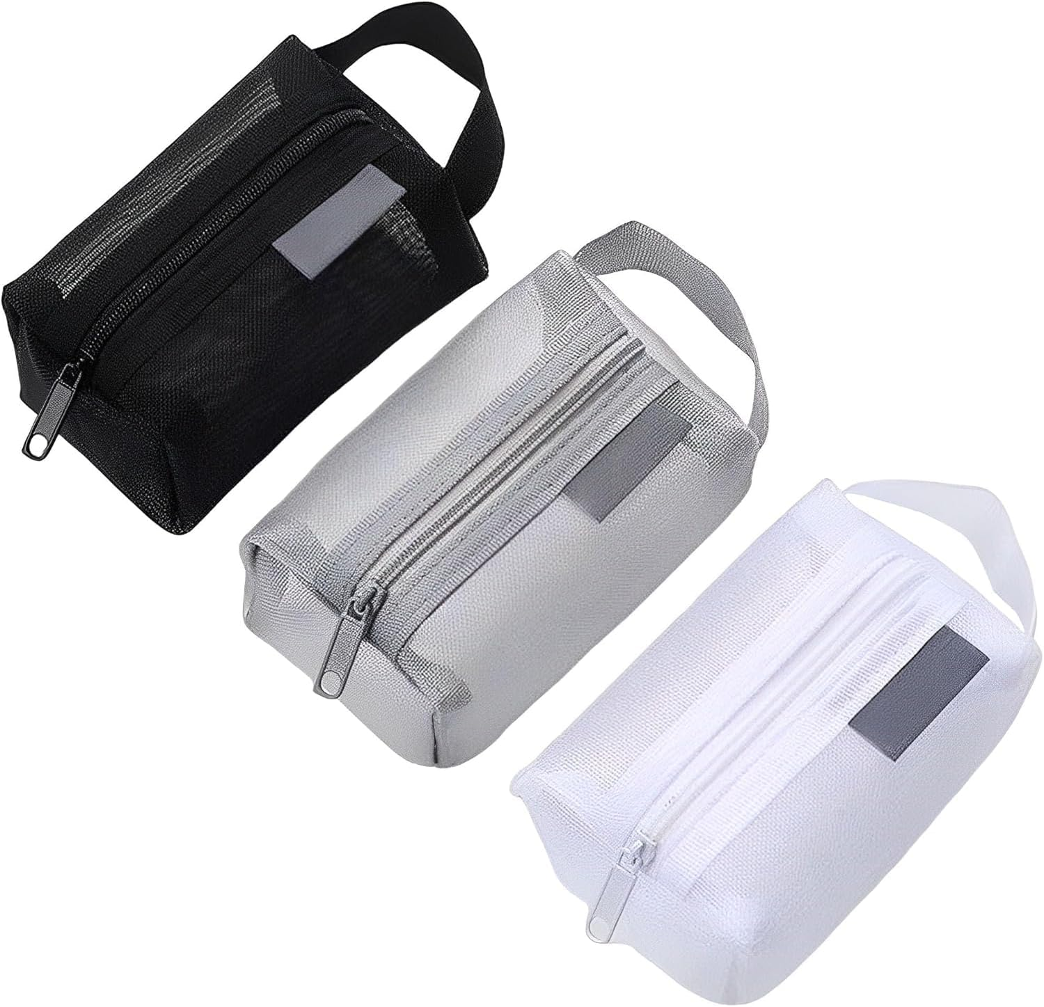 3Pcs Portable Square Mesh Storage Bag,Zippered Mesh Cosmetic Bag,Small Square Coin Purse Travel Storage Carry Pouch (Style, One Size) image number 4