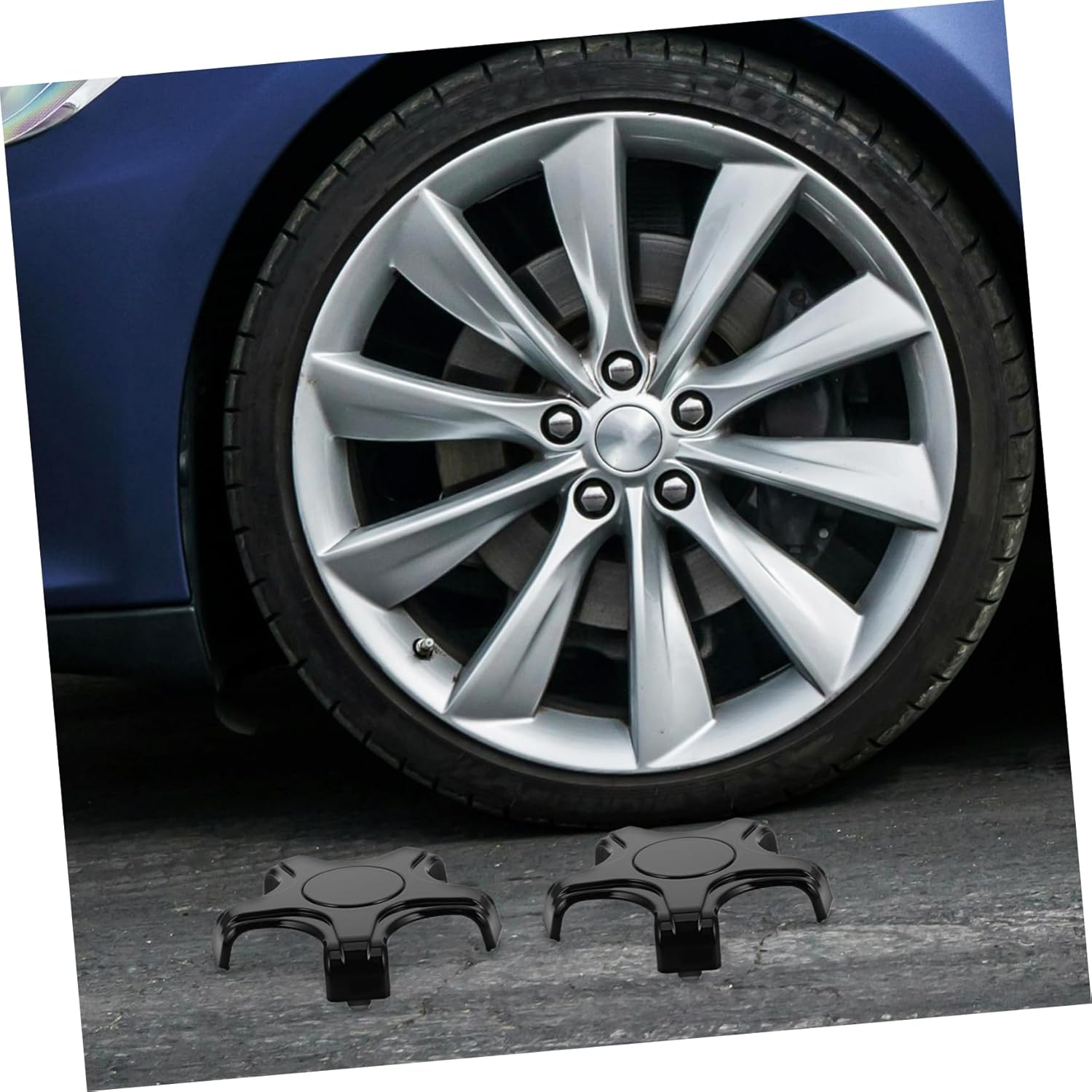 LIGHTAOTAO 4Pcs Wheel Center Guard Auto Wheel Hub Caps Automotive Rim Caps Car Rim Covers Hub Center Vehicle image number 4