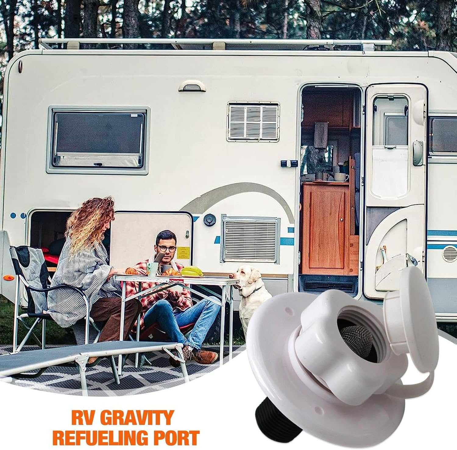 POCHY RV Water Inlet | RV Water Fill Hatch - Reusable RV Fresh Water Fill Hatch Inlet for RV Trailer Motorhomes Caravans