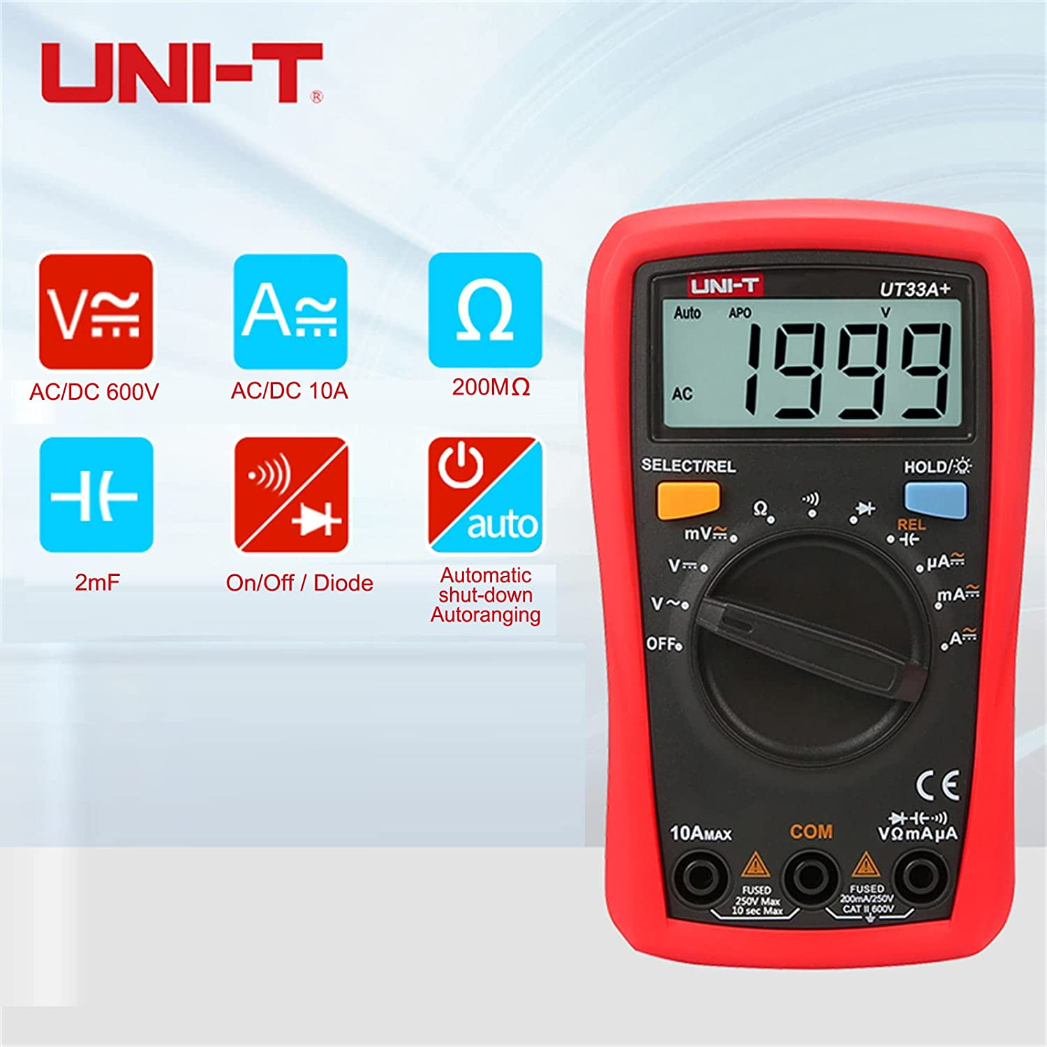 Uni-T UT33A+ Auto-Range Palm Size Digital Multimeter image number 6