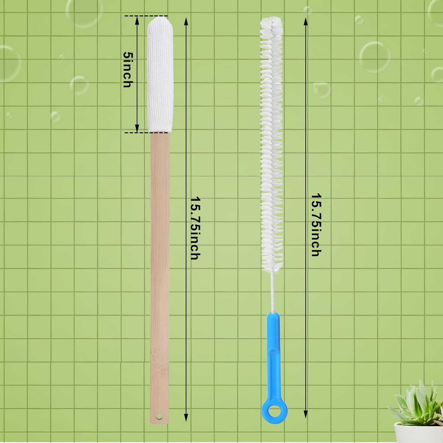 Yaomiao Set of 2 Long Handle Toe Brush 15.75 Inches Wooden Foot Towel Brush with Reusable Remove Soft Drying Covers for Foot Scrubber Cleaning between Toes image number 4