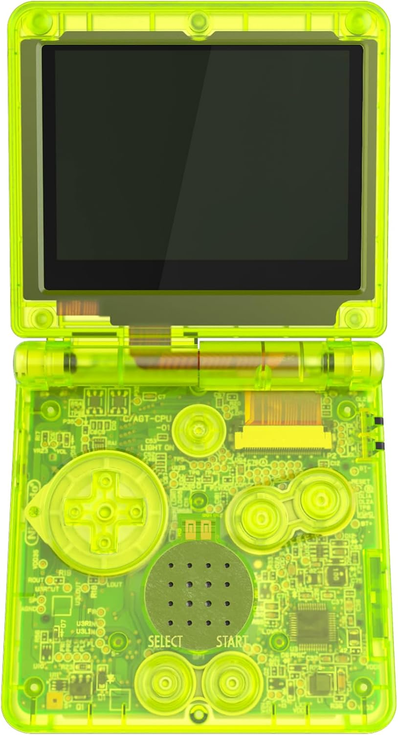 IPS Ready Upgraded Extremerate Clear Lime Green Custom Replacement Housing Shell for Gameboy Advance SP GBA SP &ndash; Compatible with Both IPS & Standard LCD &ndash; Console & Screen NOT Included image number 5