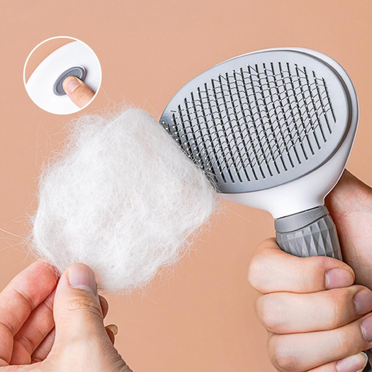 CENPEK Cat Grooming Brush with Release Button, Self Cleaning Slicker Brush for Shedding, Pet Massage Tool for Short or Long Hair Cats image number 4