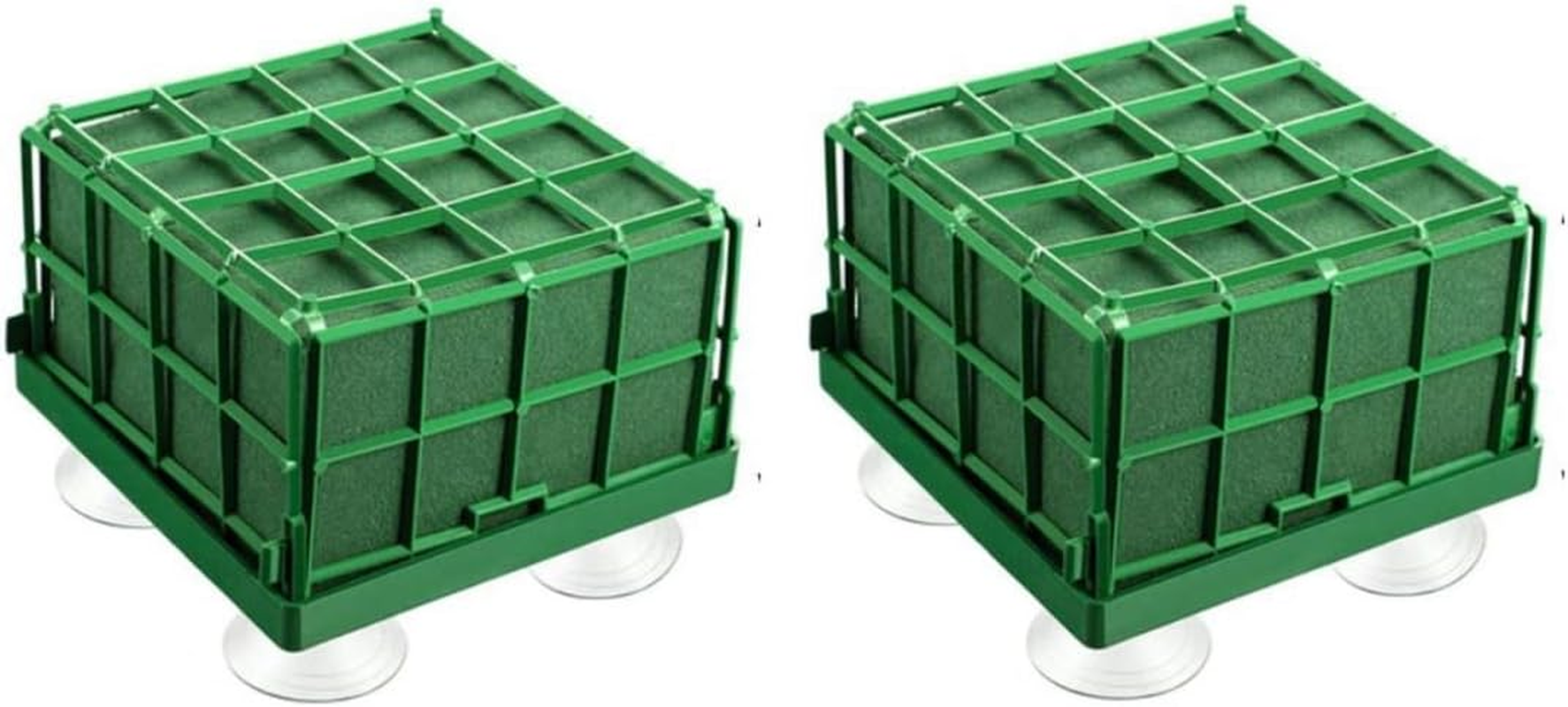 2 Pcs Square Flower Foam Cage Florist Foam Floral Foam Cage Floral Foam Stand Flower Foam Box with Suction Cup for Wedding Decoration Table Centerpiece Arrangement for Flowers image number 6