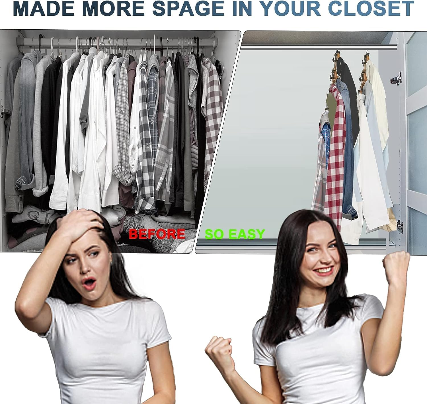 20 Pcs Space Saving Heart Hanger Connector Hooks Space Hanger Hook for Heavy Duty Clothes Hanger Connector, Cascading Hanger Closet Organizer Fits All Hangers