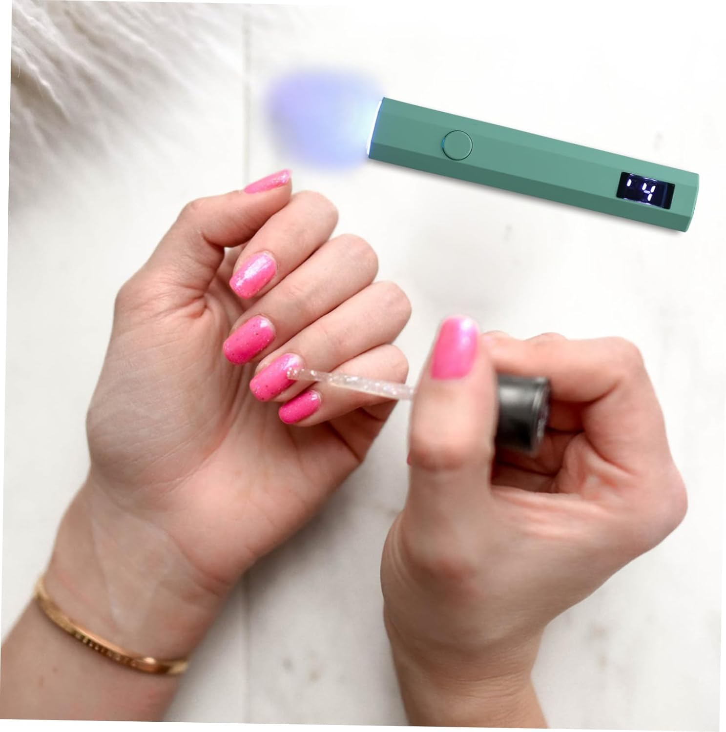 Vaguelly Portable Mini Uv Nail Lamp Cordless Rechargeable Handheld Gel Nails Dryer with LCD Display for Home DIY and Professional Salon Use image number 1