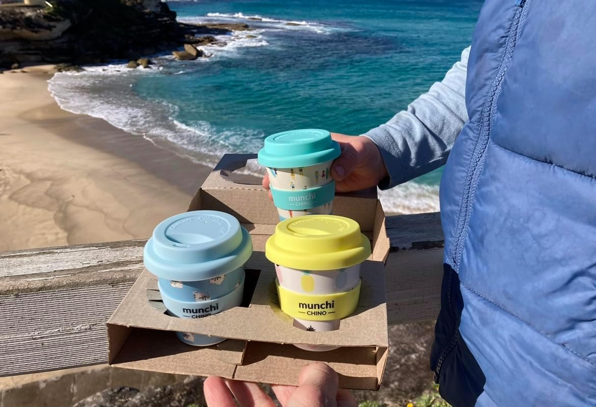 Munchi Babycino Cup for Kids - Dinosaur Design, Reusable Bamboo Based Cup Includes Silicon Straw, 120Ml Capacity (4Oz) image number 4