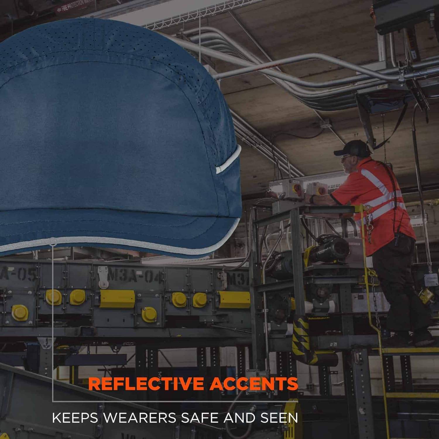 Ergodyne Skullerz 8955 Lightweight Bump Cap, Baseball Hat Style, Breathable Head Protection, Micro Brim, Navy image number 5