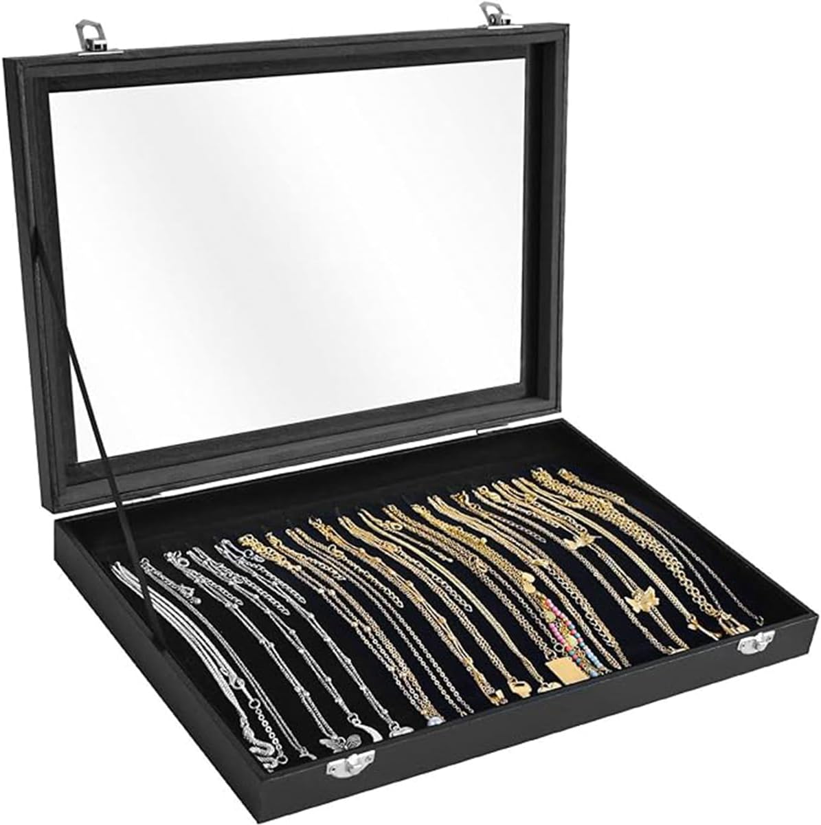 Black Jewellery Box, Jewellery Organiser, Earring Holder, Ring Stand, Necklace Display image number 2