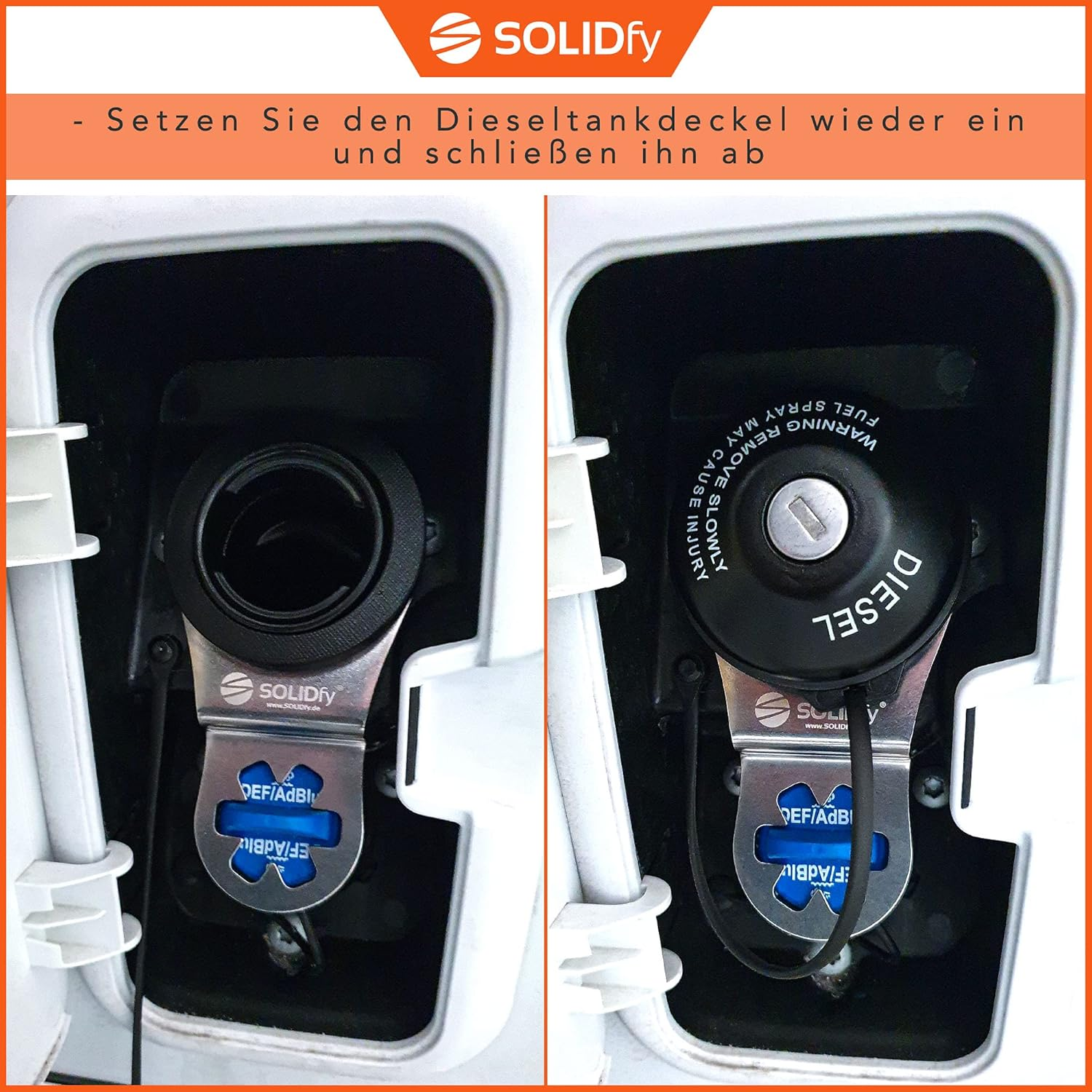 Solidfy&reg; - Adblue Stainless Steel Lock for Hymer Fully Integrated (Suitable For: Fiat Ducato, Citroen Jumper, Peugeot Boxer) image number 4