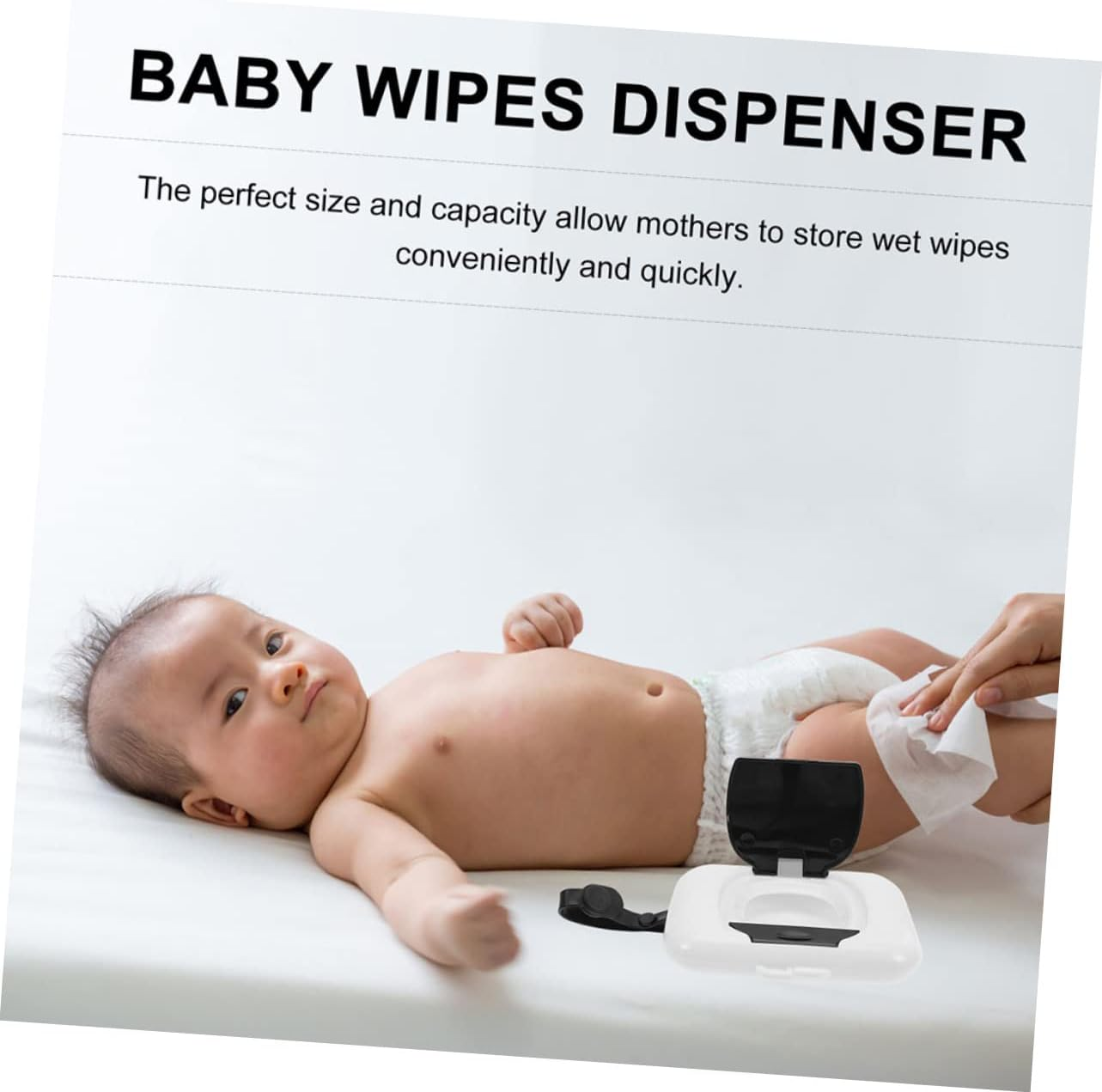 Cabilock Portable Baby Wipe Holder Travel Wipes Case Refillable Wet Tissue Dispenser Box 2Pcs Set Black and Red for Infant Outdoor Use image number 3