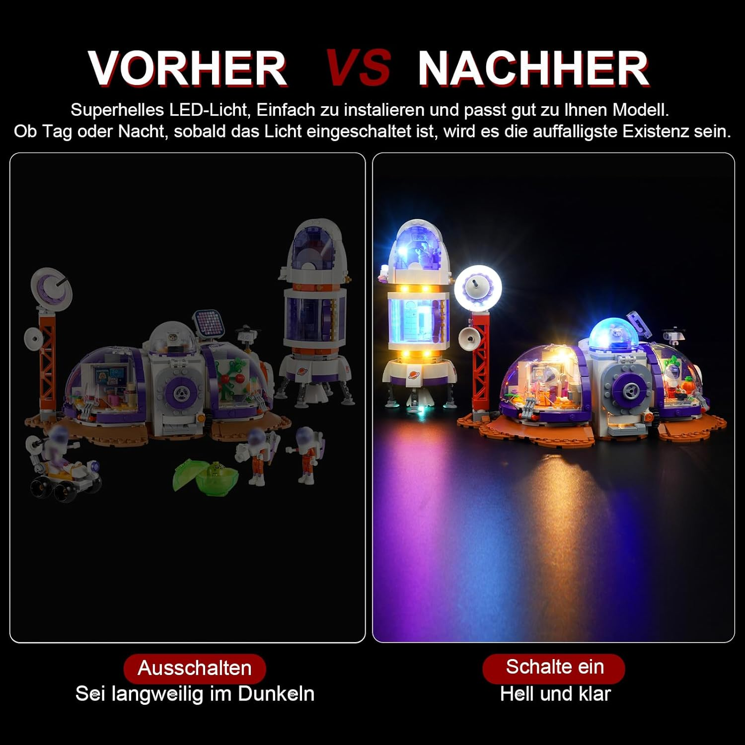 Cooldac LED Light Kit for  Friends 42605 Mars Room Base with Rocket Set (Lighting Only, No ), Creative Decorative Lights Set Compatible with  42605 Mars Room Base and Rocket Model image number 1