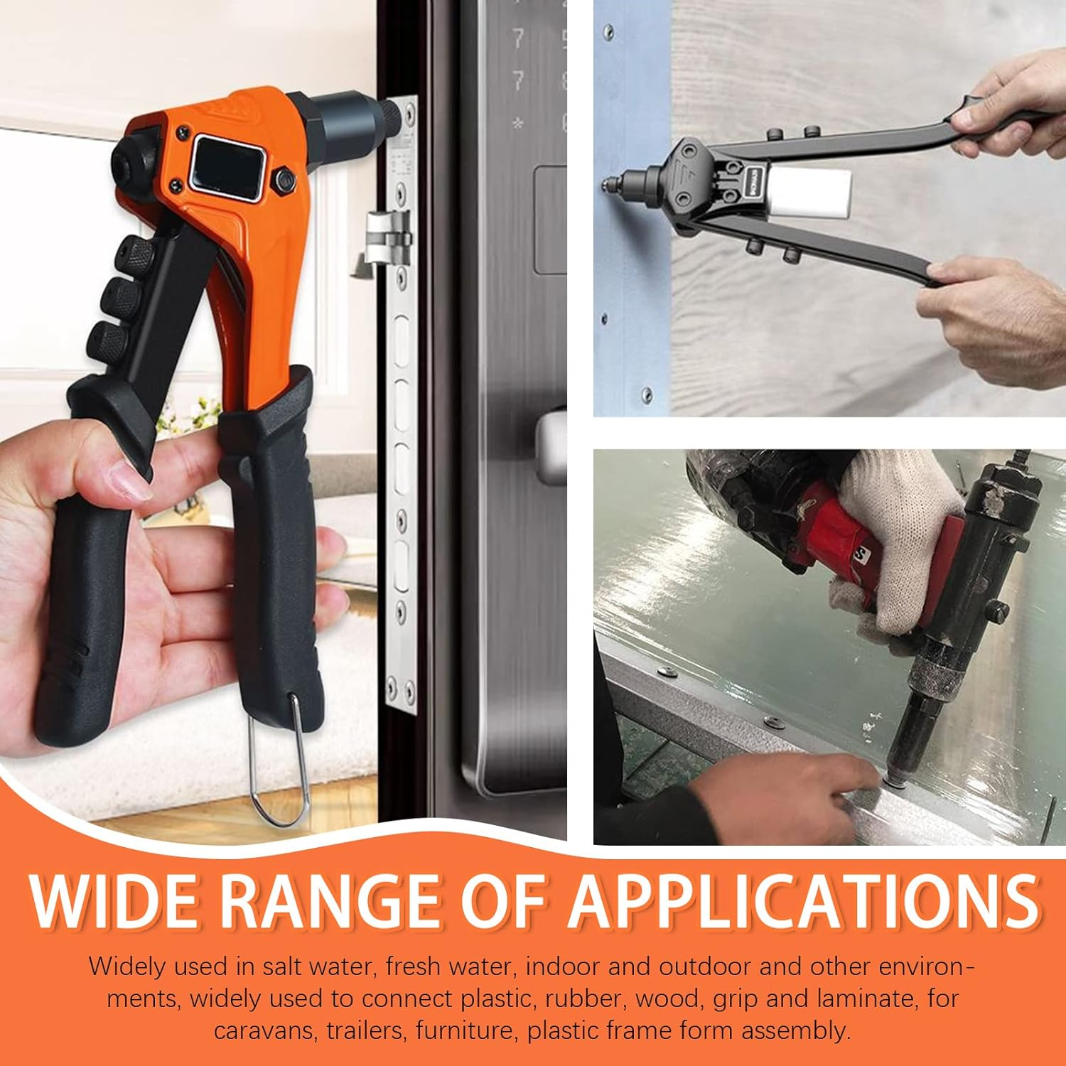 Tanstic 495Pcs 9 Sizes Aluminum Rivets Assortment Kit, M3.2 M4 M4.8 Blind Rivets, Pop Rivets with Storage Case (Silver) image number 4