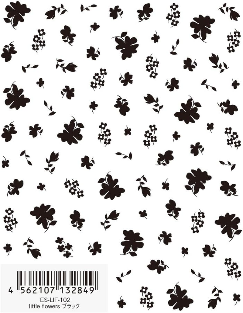 TSUMEKIRA ES-LIF-102 Nail Stickers, ES Little Flowers, Black, Multicolor image number 2