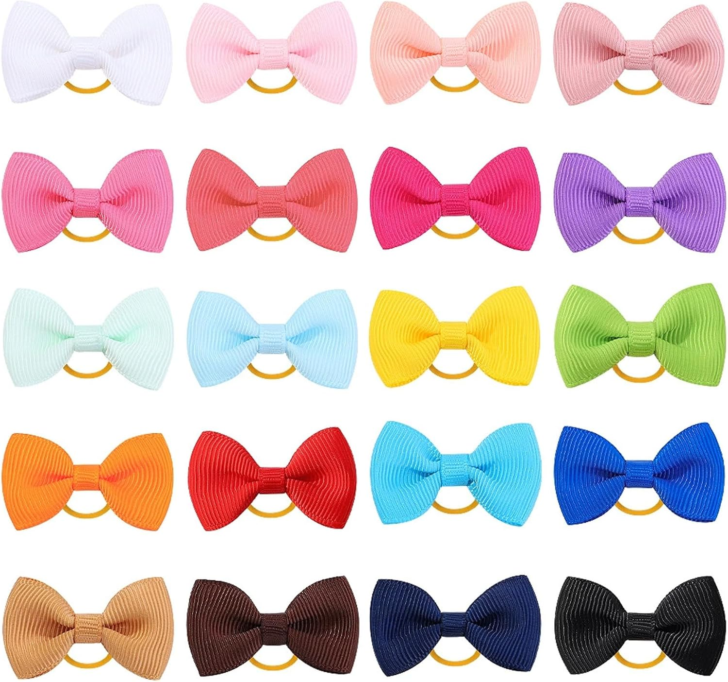 40Pcs Baby Girl Hair Ties, 20 Colors Candy Bow Ponytail Holders, Toddler Hair Ties, Non-Slip Pony Tail Holder, Small Rubber Bands for Infants Toddlers Girls image number 4