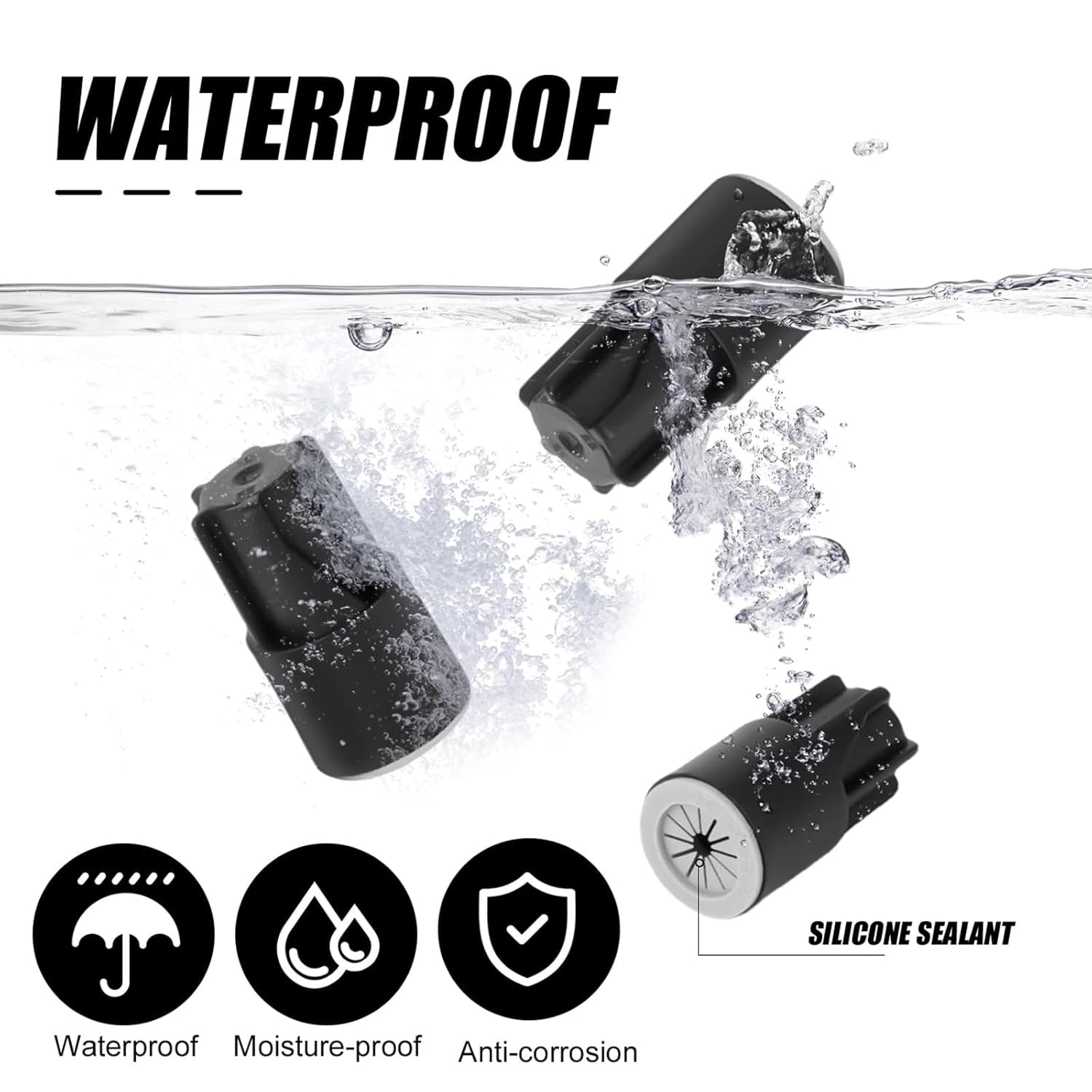 Snokay 30 PCS Waterproof Wire Connectors, Outdoor Electrical Cable Terminal Twist Nuts Cap, for Wet Location Installation, Landscape Lights, Irrigation Valves, Black