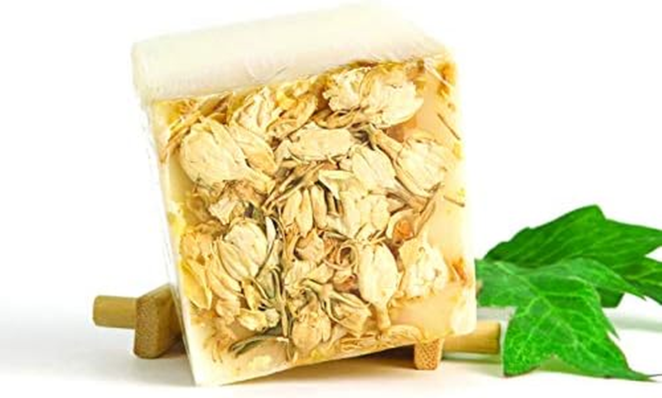 Organic Handmade Soap for Face & Body ~ Set of 4 Pieces.100% Natural Real Botanical Formula, Certified Organic & Handmade with Love. Luxuriously Beautiful Design with Real Flowers Crafted into the Soap image number 1