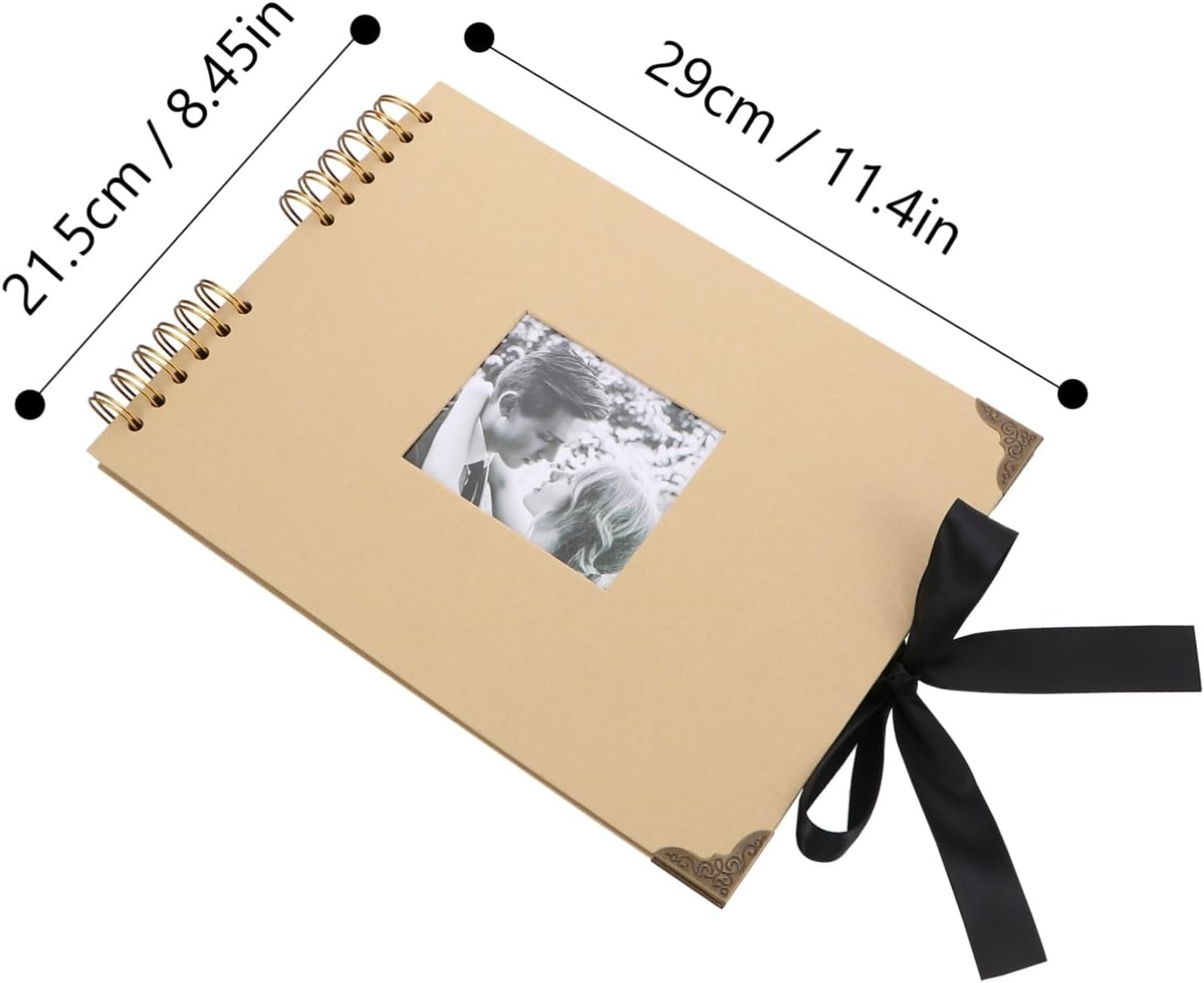 Mobestech Handmade Photo Album with Ribbon Bowtie Black Page Scrapbook for Family Memories DIY Creative Design for Storing Photos and Keepsakes image number 5