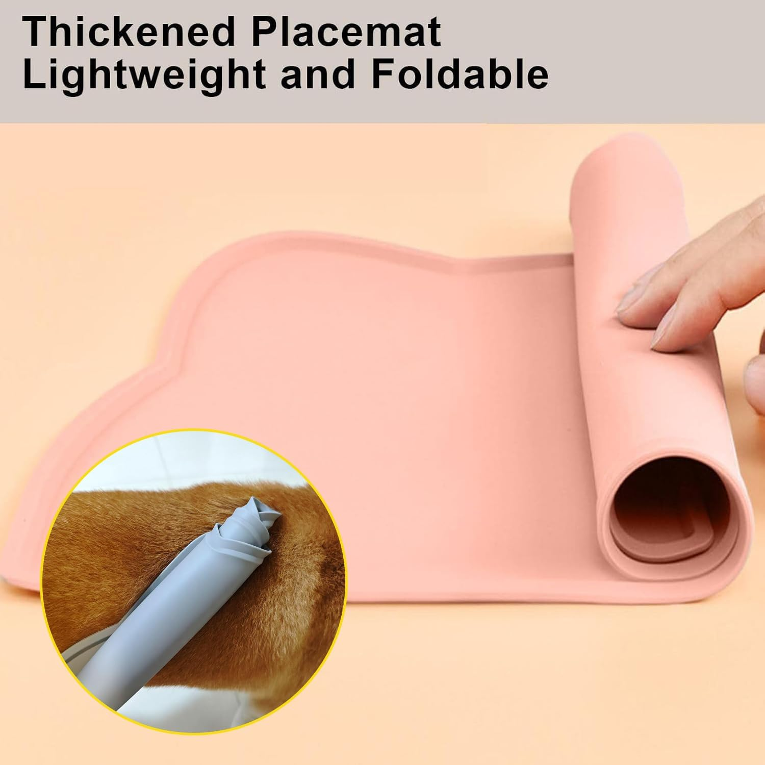 Lxcshljx 2Pcs Pet Feeding Mat, Silicone Cat Food Mat, 24*44 Cm Floor Non-Slip Dog Food Mat, Waterproof Pet Water Bowl Tray Cushion with Raised Edge, Pet Placemat to Prevent Food Spills, Water Runoff image number 2