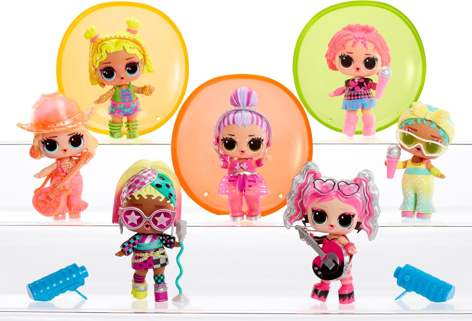 L.O.L. Surprise! Neon Pop Stars Tots - 1 Doll with Magical Blacklight Surprises, Blind Packaging, 7 Tots to Collect, Each with Neon Decals and Accessories, Ideal Present for Kids Ages 4+