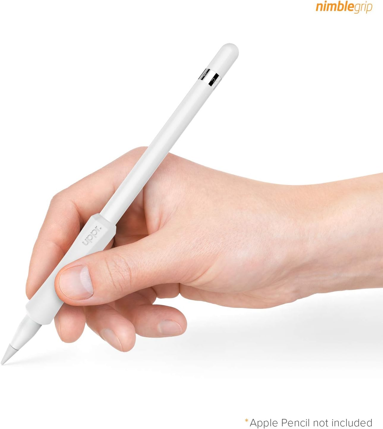 UPPERCASE Designs Nimblegrip Premium Silicone Ergonomic Grip Holder, Dual Sided Design, Compatible with Apple Pencil 1St Generation and Apple Pencil 2Nd Generation (2 Pack, White) image number 3