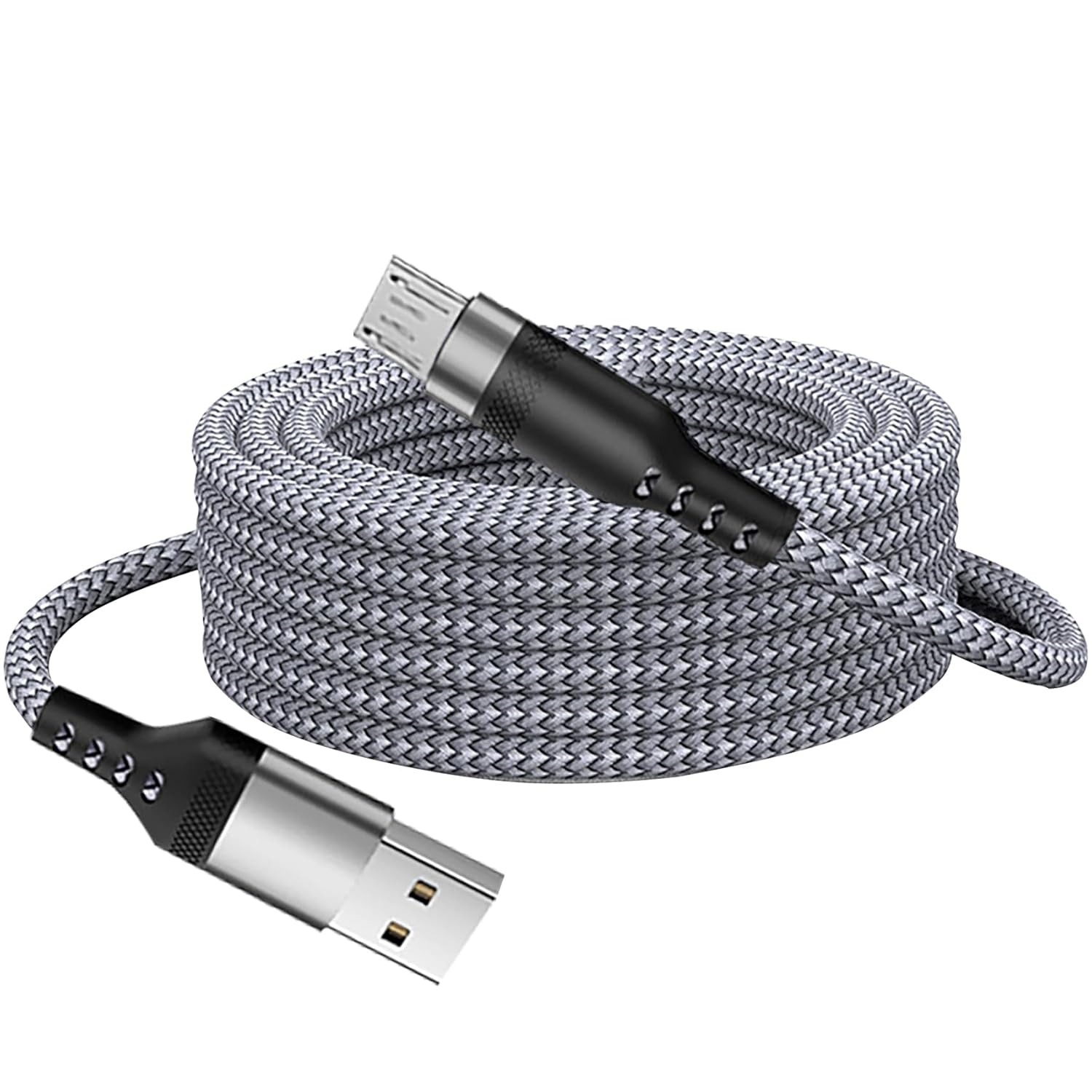 Tunghey Long Micro USB Cable Android Charger with Gold-Plated PS4 Charger Cable - High Speed 2.0 USB a Male to Micro USB Nylon Braided Cable for Android Phone (3M)