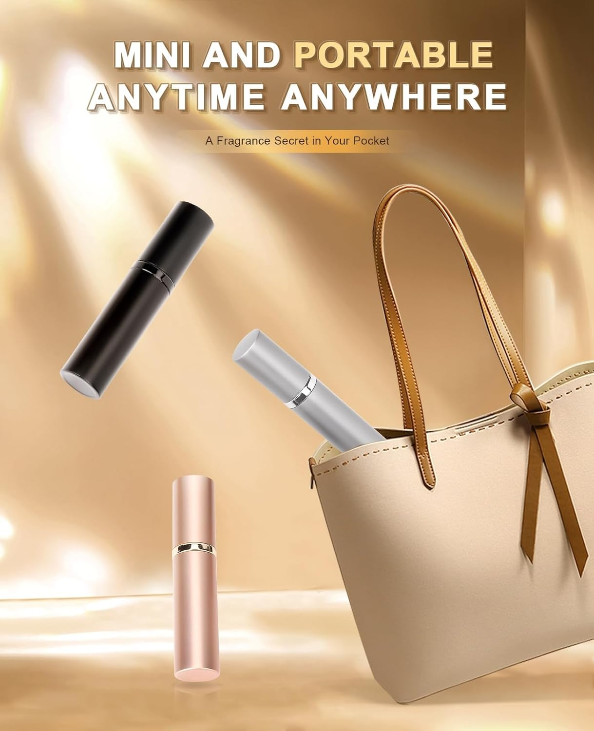 Perfume Atomiser Refillable &ndash; 5Ml Portable Leakproof Travel Spray Bottle, Mini Bottom-Filling Fragrance Atomizer, Pocket Size Perfume Dispenser, Unisex (Blue) - Black- image number 5