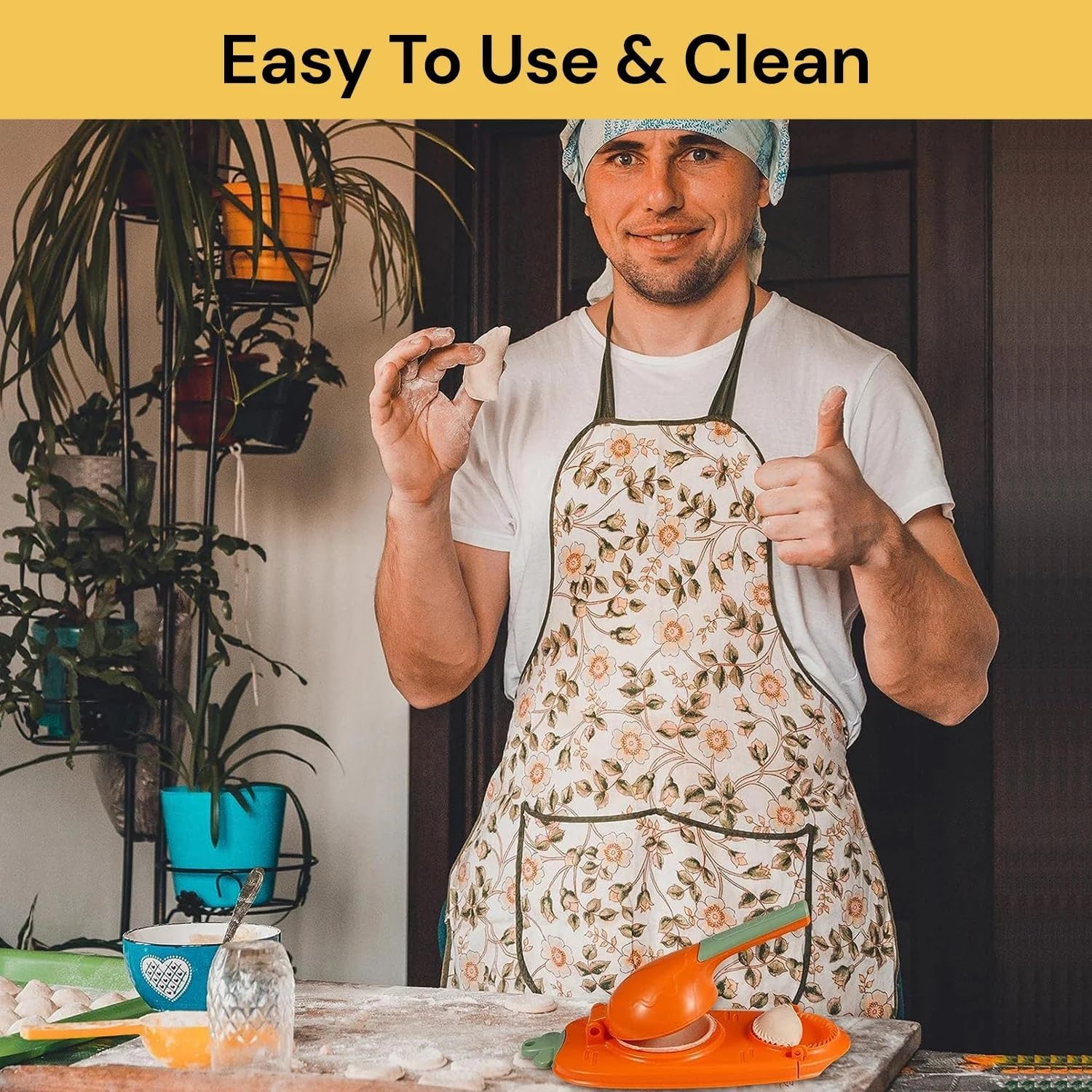 EZONEDEAL 2 in 1 Dumpling Maker, New Dumpling Maker Machine, Household Automatic Dumpling Maker'S, Maker Press for Pressing Dumpling Skin Wrapper Mould Dough Press Maker image number 1