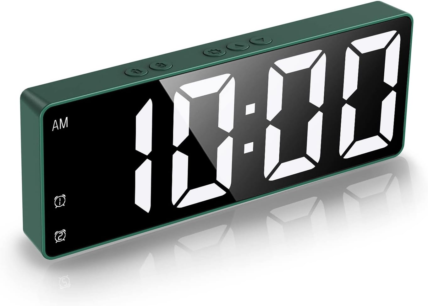 AMIR [New Version] Digital Alarm Clock, LED Alarm Clock for Bedroom, Electronic Desktop Clock with Temperature Display, Voice Control, 12/24H, Small Clock for Bedroom Decor