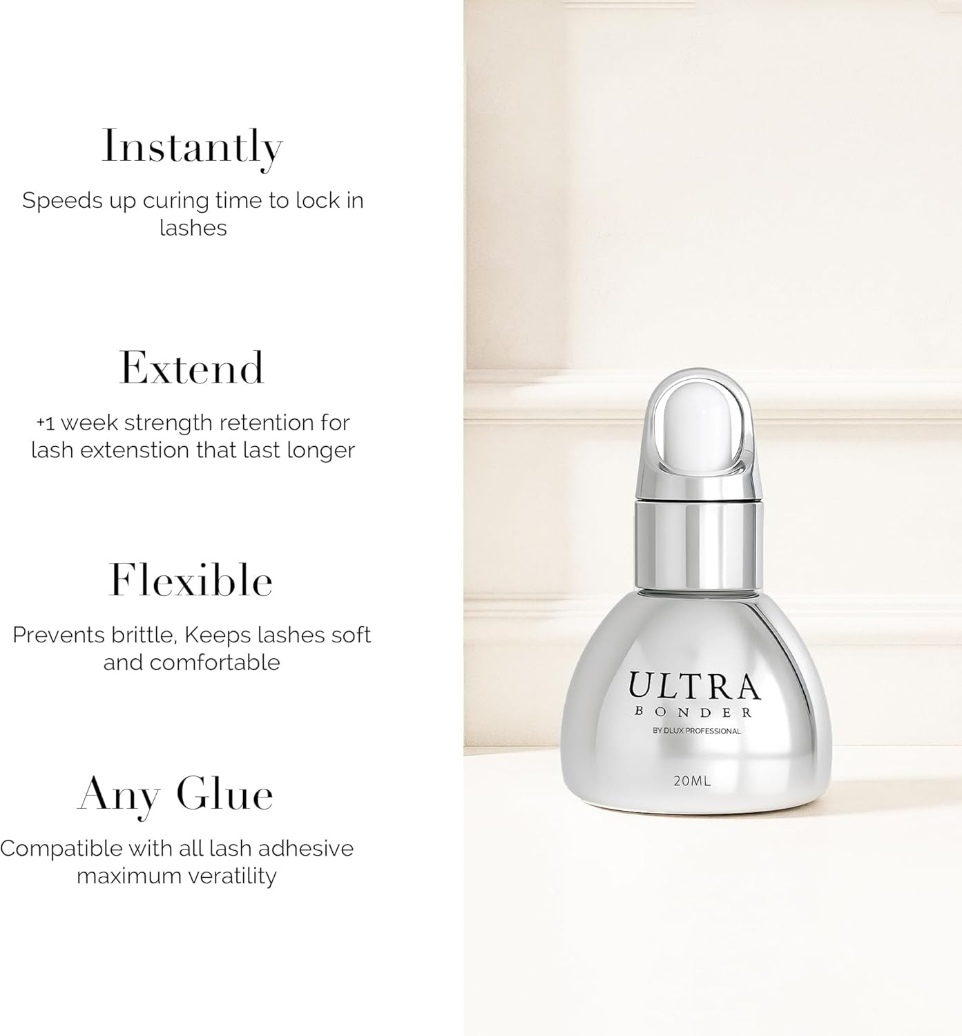 Ultra Lash Bonder for Eyelash Extensions &ndash; Super Bonder & Sealant for Stronger Retention, Reduces Fumes & Irritation, Fast Drying Lash Glue Sealer, Professional Lash Bond and Seal Made in Korea image number 1