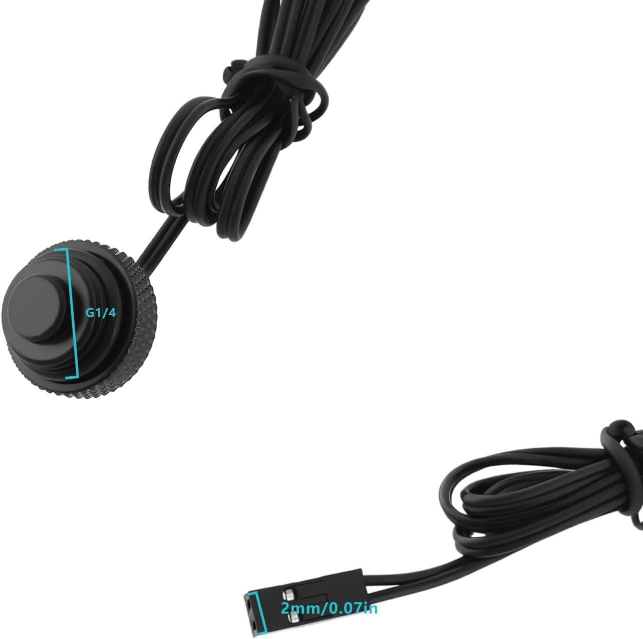 Emagtech 1Pc G1/4" Temperature Sensor Plug 2-Pin Du-Pont Terminal 10K Water Cooling Monitoring Fitting Connector 50Cm Wire image number 3