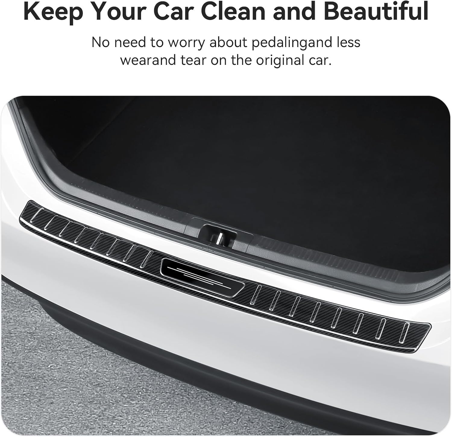 Bercicci Exterior Rear Bumper Protector for Toyota Camry 2018-2024 2025 2026 (Include Hybrid) Accessories Stainless Steel Rear Bumper Guard Trunk Sill Protector (Carbon Fiber) image number 1