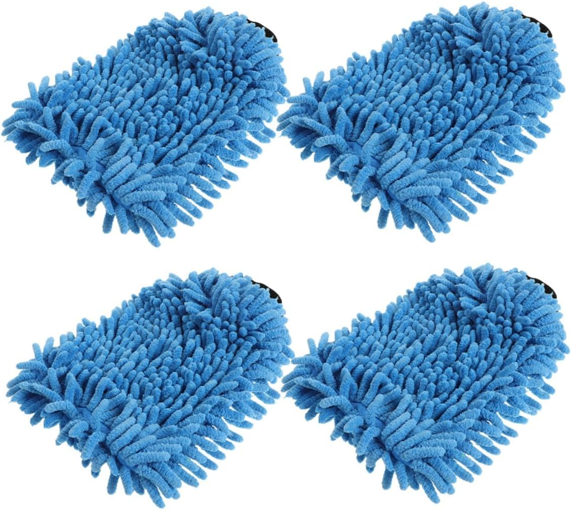 OSOLADY 4Pcs Car Wash Mitts Chenille Microfiber Gloves Absorbent Detailing Mitts for Cars Motorcycles Trucks Automotive Cleaning Tools Exterior Care Random Color image number 3