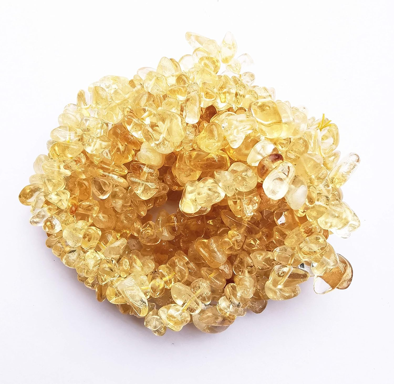 5-10Mm Natural Citrineirregular Tumbled Chip Beads for Jewelry Making, Healing Crystal Drilled Loose Bead Strand DIY Craft Supplies(3 Strands) image number 6