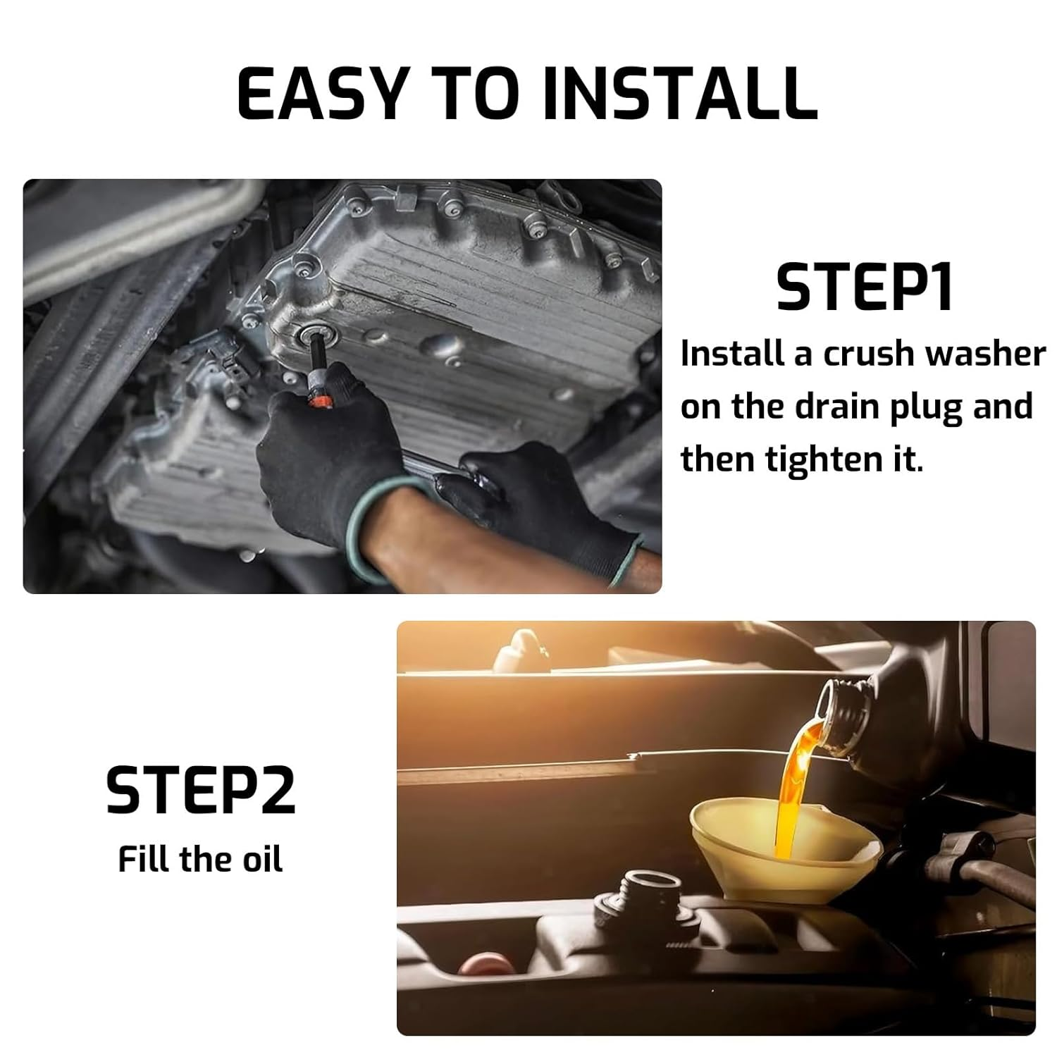 20PCS Oil Drain Plug Gaskets, Aluminum Crush Washer Seals for Toyota Lexus Scion, 12Mm Hole, Fits OE# 90430-12031, Engine Oil Pan Drain Plug Washer Kit image number 1