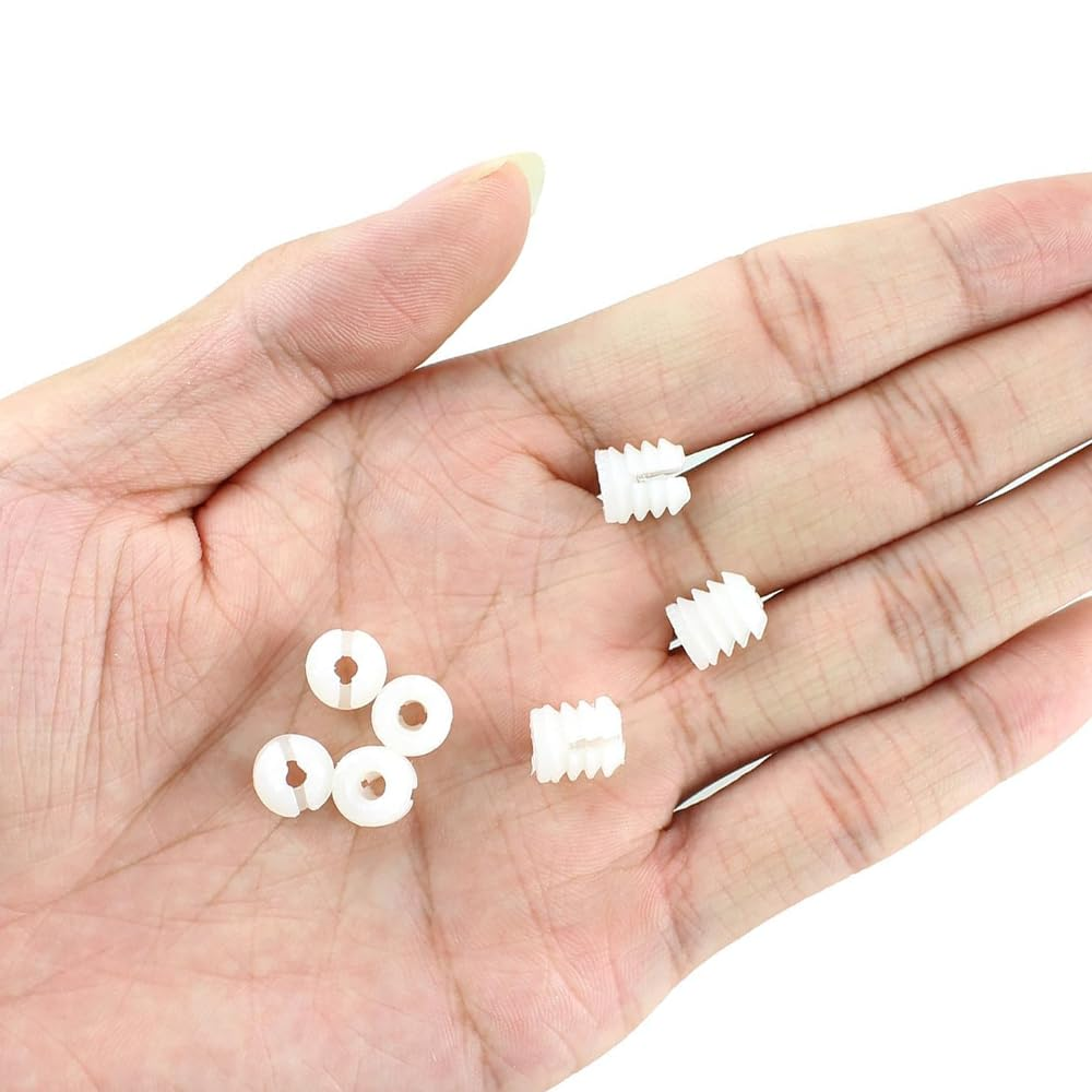 NYGHMY 110 Pcs Hinge Expansion Dowels (0.34X0.38 Inch), Plastic Expansion Dowels, White Hinge Dowel Inserts Accessories for Cabinet Wardrobe Dresser Panel Connection image number 1