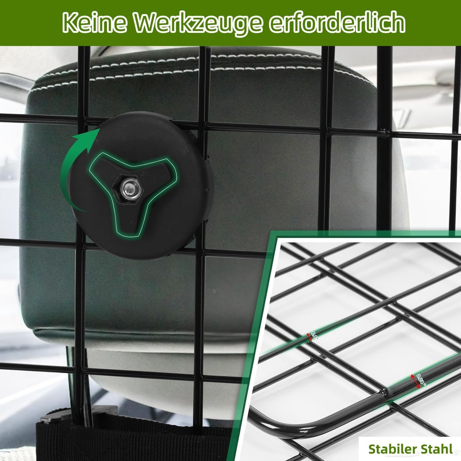 Steel Wire Mesh Dog Guard, Adjustable Width, Universal Dog Gate for SUV, Sedan, Truck image number 1