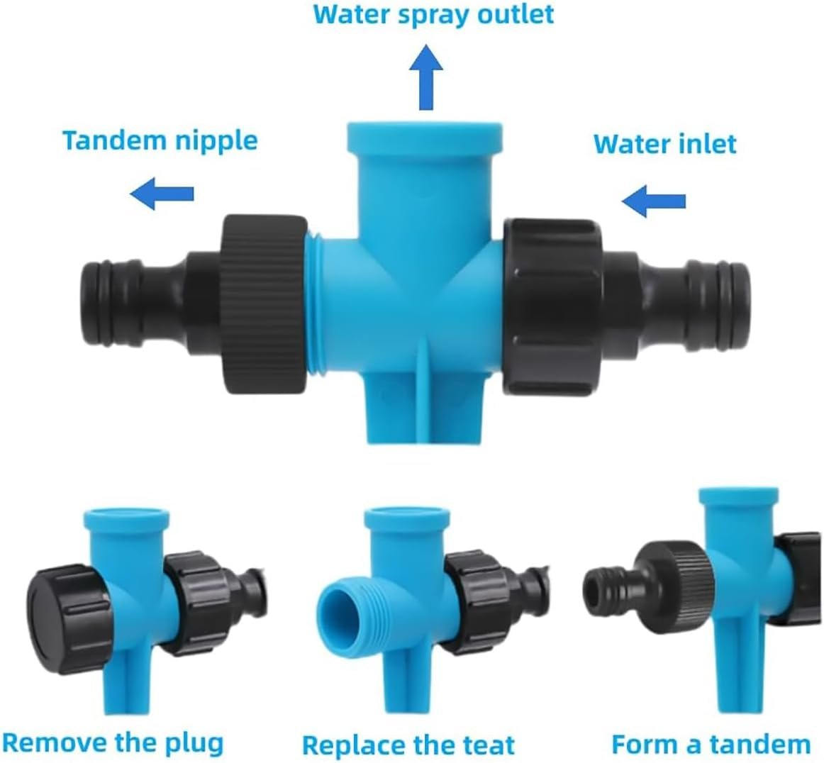 AIMALL 360&deg; Rotating Trigeminal Lawn Sprinkler &ndash; 9.45"X6.89" Garden Irrigation Sprayer with Spike Base & 12 Adjustable Jets for Balcony, Yard & Outdoor Cooling image number 2