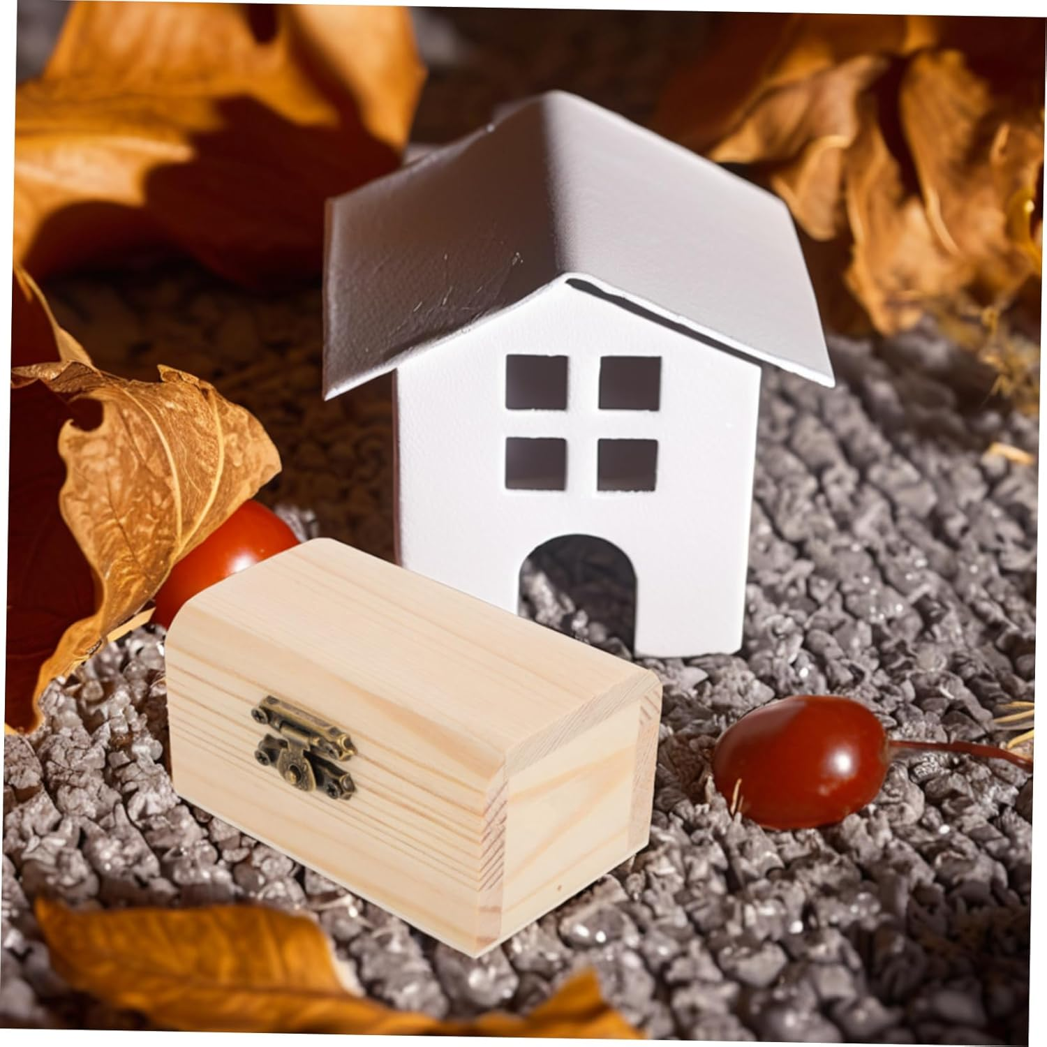 Angoily 12-Piece Mini Wooden Treasure Box Set with Lock DIY Craft Decor Vintage Storage Chest for Jewelry and Keepsakes image number 4