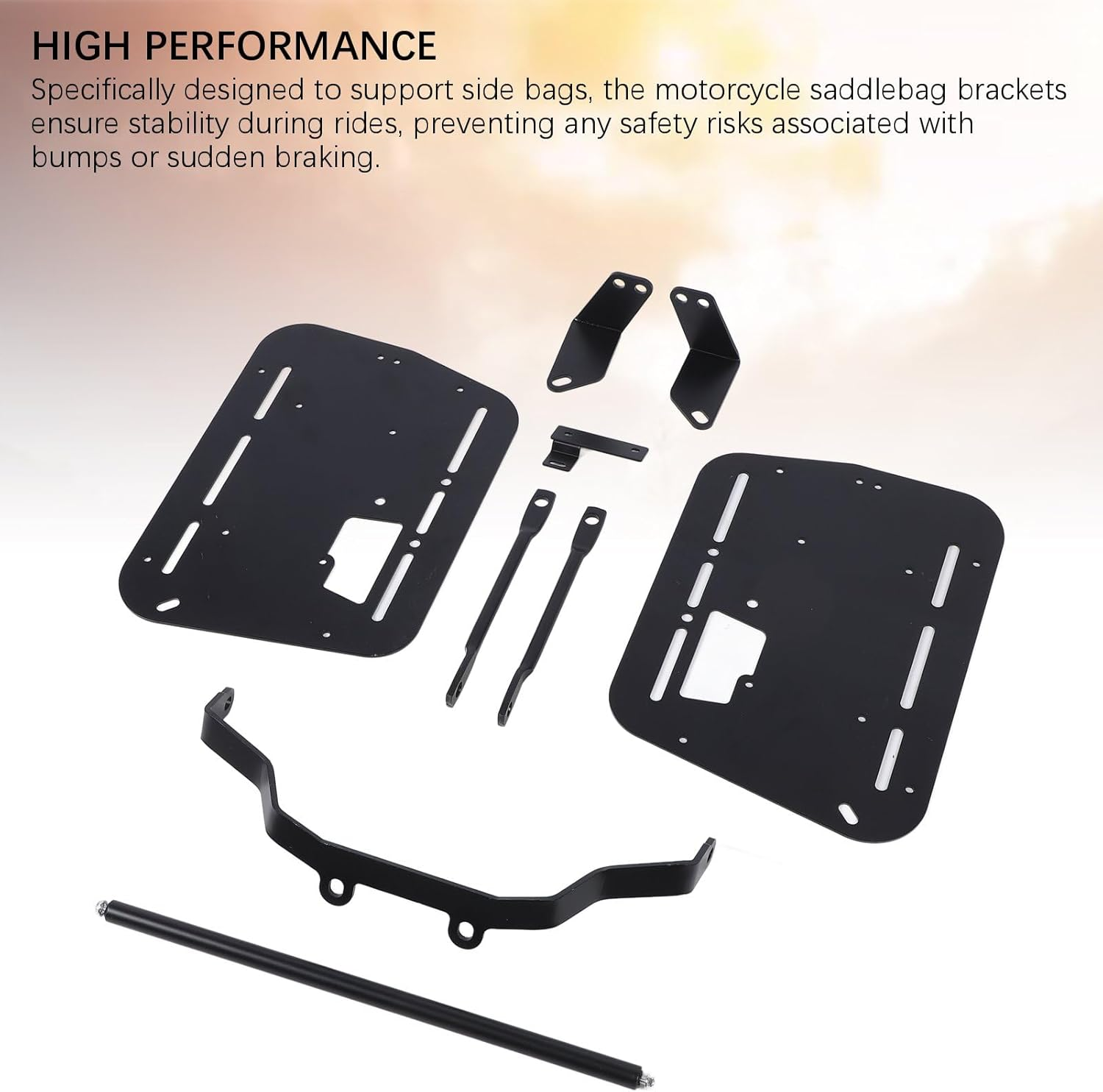 Motorcycle Side Case Mounting Rack, Heavy Duty Aluminum Alloy Side Saddlebag Rack Bracket Kit for 18L 28L 35L 38L Side Cases, Quick Release Mechanism, 61 Pcs Accessories