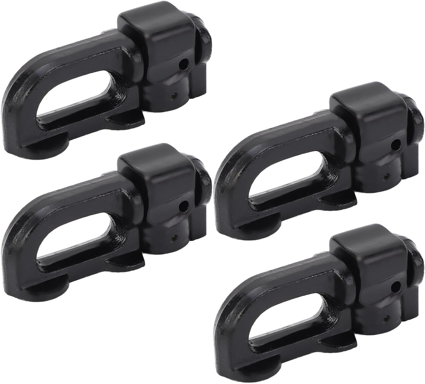 L Track Double Stud Tie down Fitting Heavy Duty Carbon Steel L Track Rail Double Stud Fitting Secures for Truck Bed Trailer Rv 4Pcs (Black)