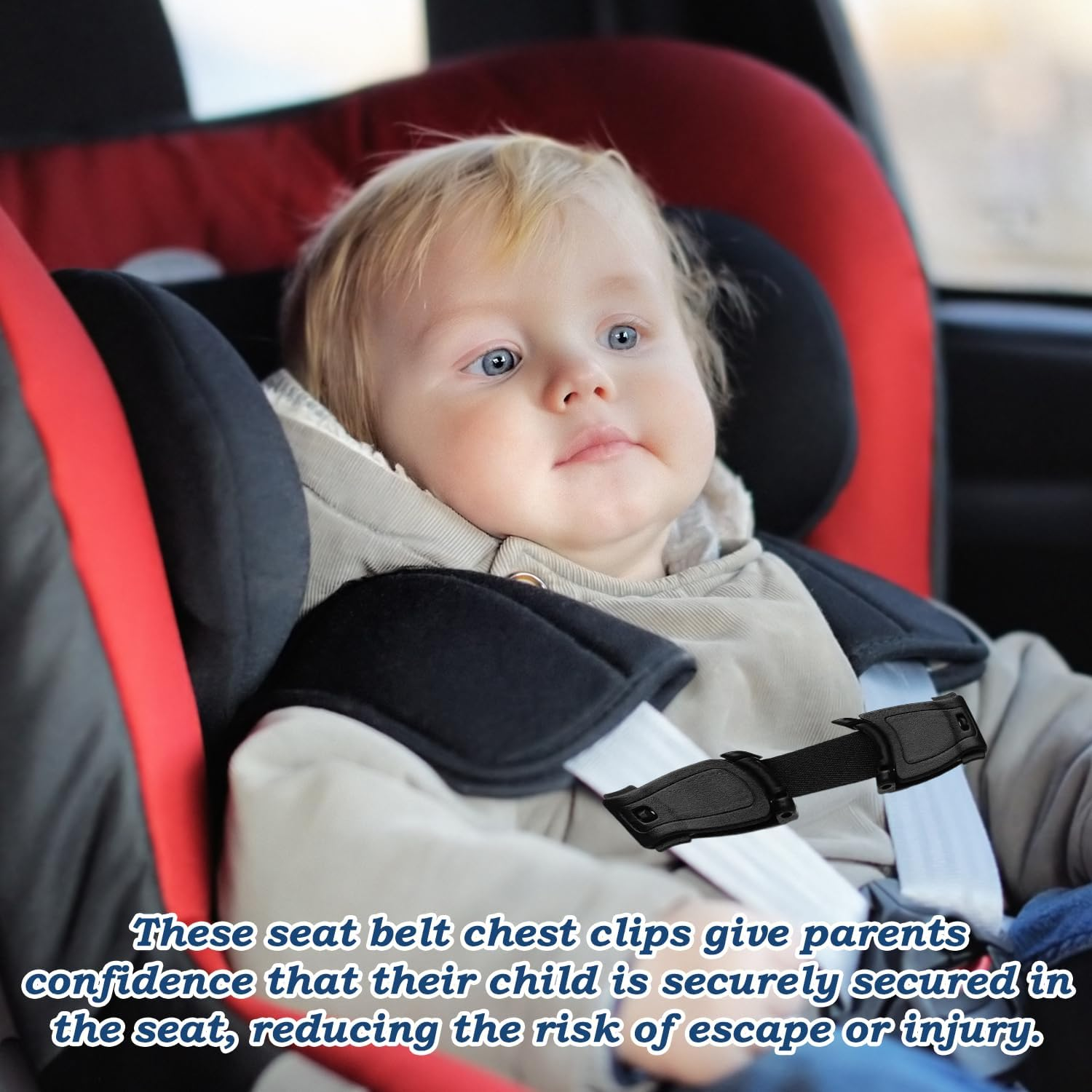 Secure 2Pcs anti Escape Car Seat Strap Set &ndash; Adjustable Safety Harness for Car Seats &ndash; Prevents Escape for Added Safety image number 3