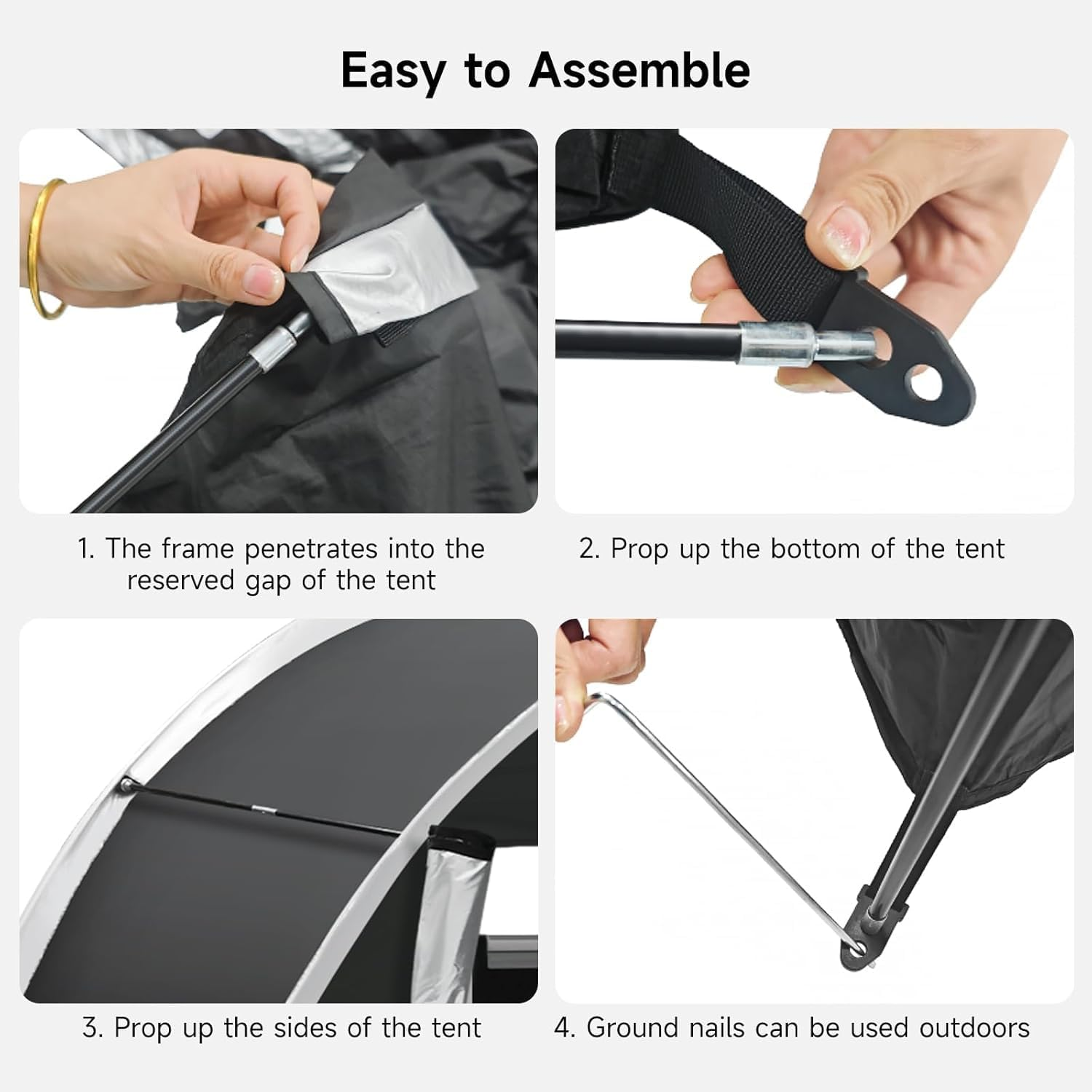 Bike Storage Tent Shed, Upgraded Portable Bicycle Storage Sheds with 210D Oxford Fabric PU5000 Waterproof, outside Bicycle Covers Shelter, for Home Garden, Bikes Motorcycle, Garden Tools (Black)