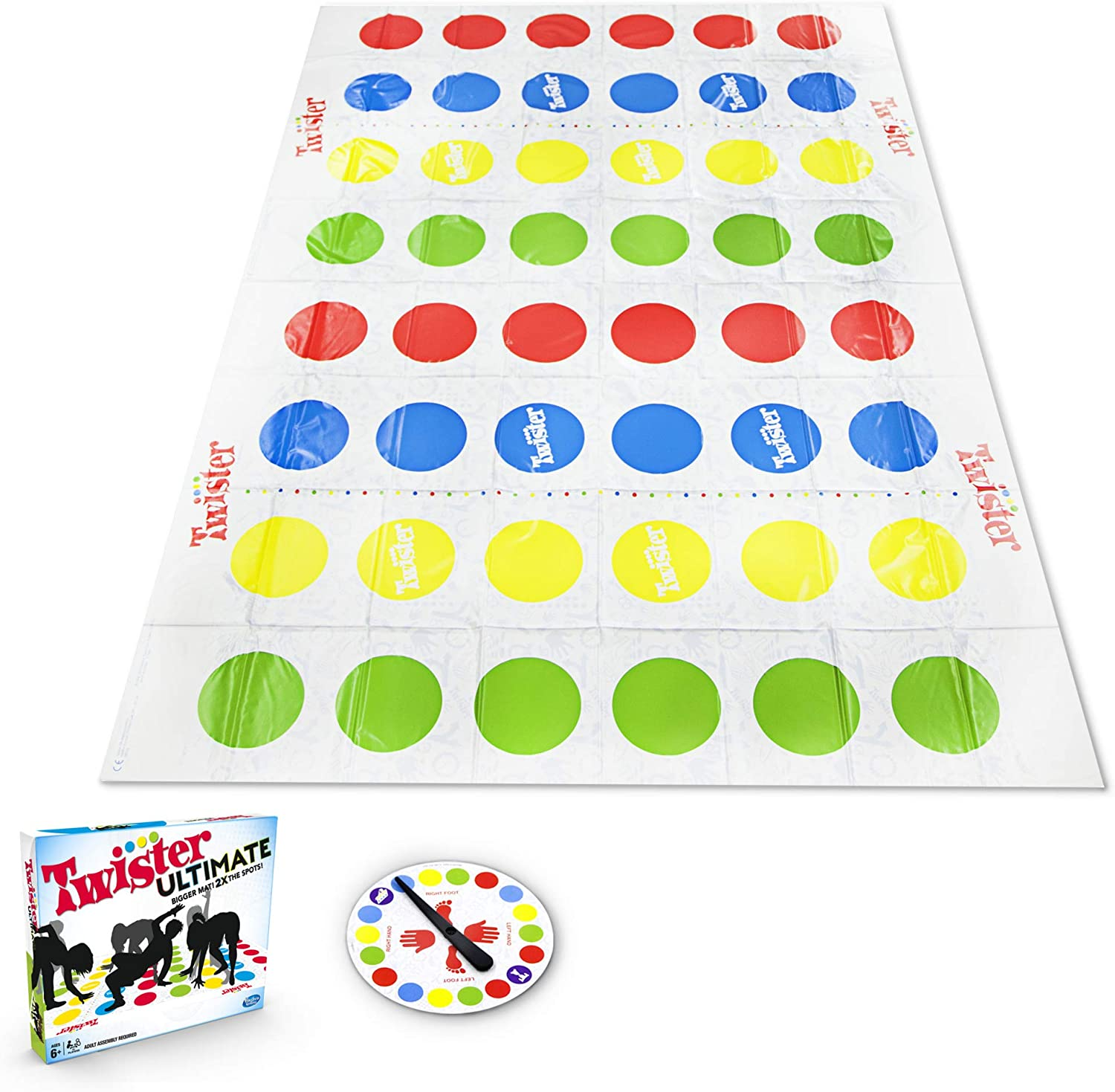 Twister Ultimate: Bigger Mat, More Coloured Spots, Family, Kids Party Game Age 6+; Compatible with Alexa (Amazon Exclusive)