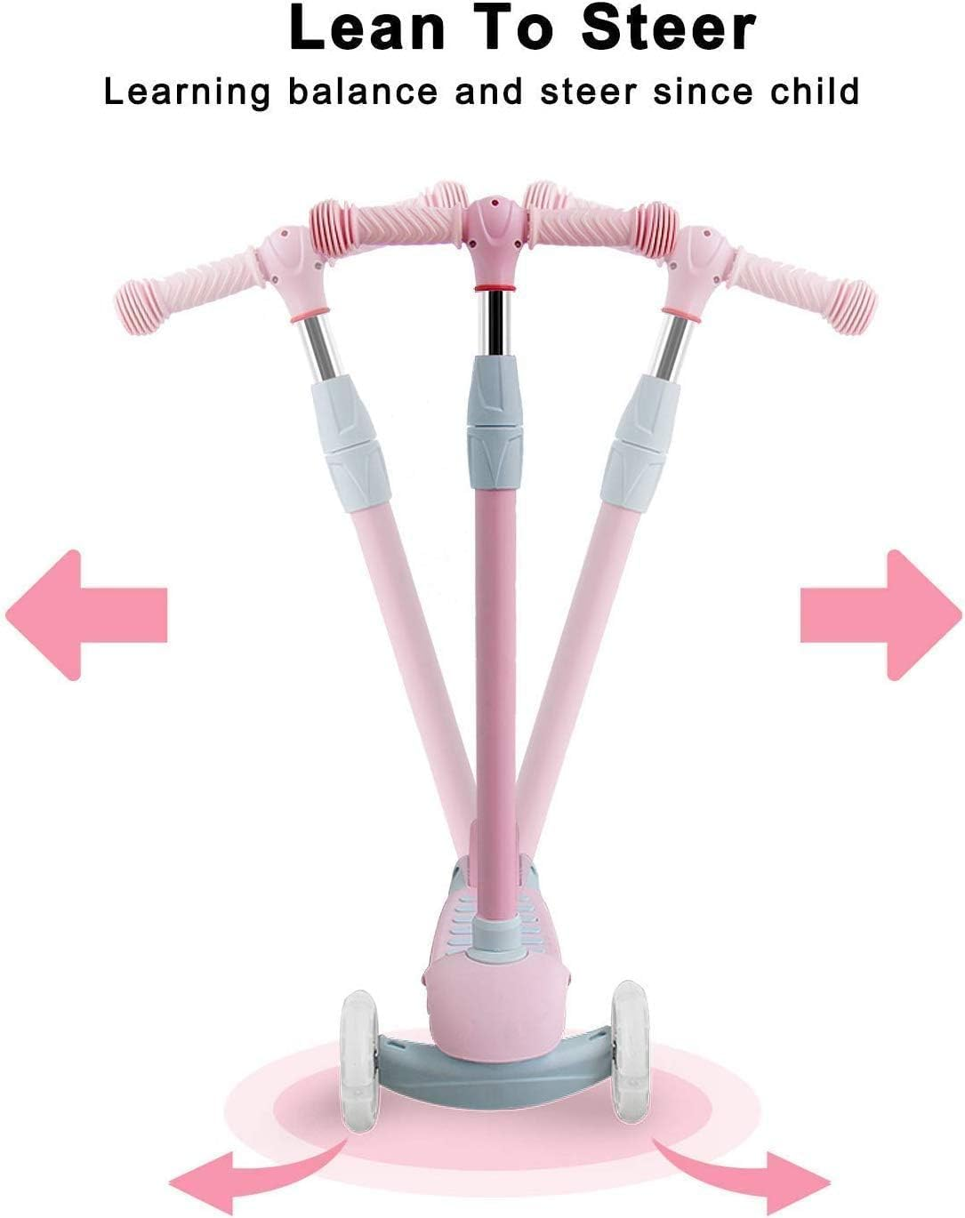 APEXORIGIN 3 Wheel Scooter for Kids Ages 3-12,Kids Scooter with Light up Wheels, Sturdy Deck Design, and 4 Height Adjustable Suitable for Kids Ages 3-12 image number 2