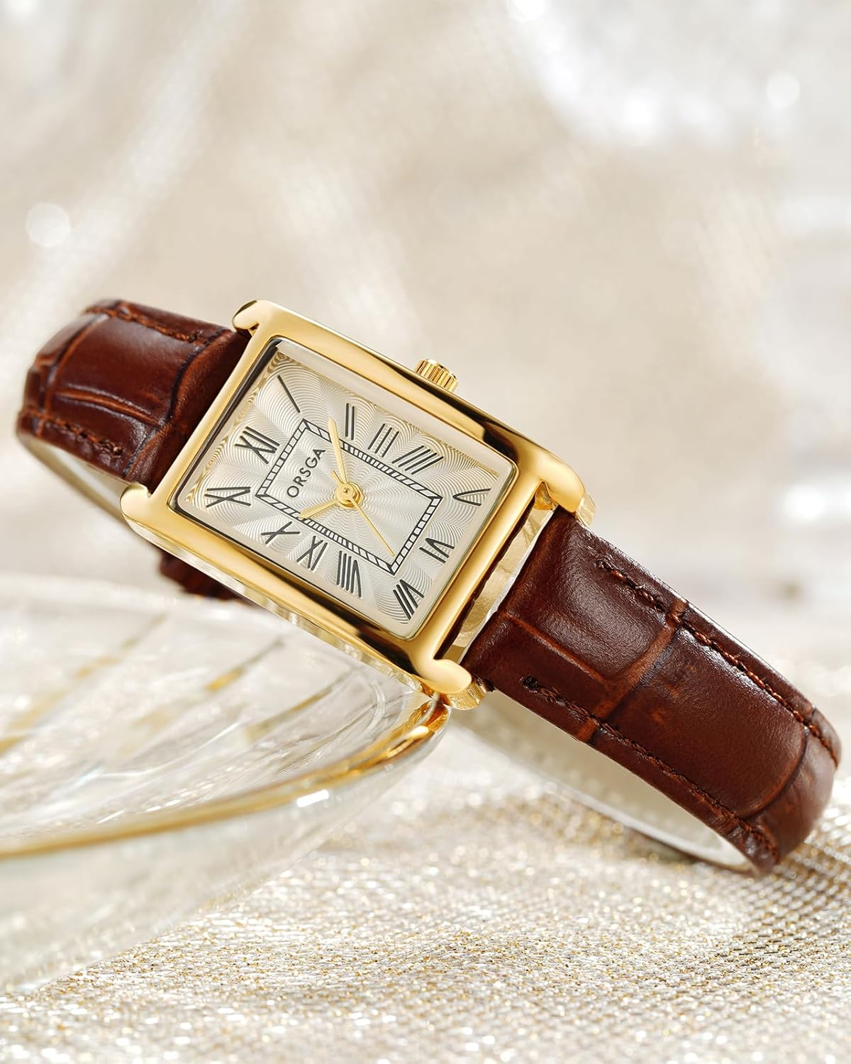 CIVO Ladies Watches for Women Leather: Waterproof Square Face Analog Quartz Wrist Watch Vintage Fashion Elegant Watch image number 1