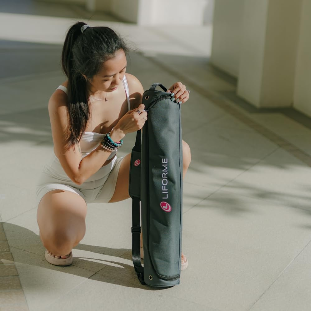 Liforme Zodiac New Year Collection - Free Yoga Bag Included - Patented Alignment System, Warrior-Like Grip, Non-Slip, Eco-Friendly, Biodegradable, Sweat-Resistant, Long, Wide and Thick for Comfort - Dog Red image number 5