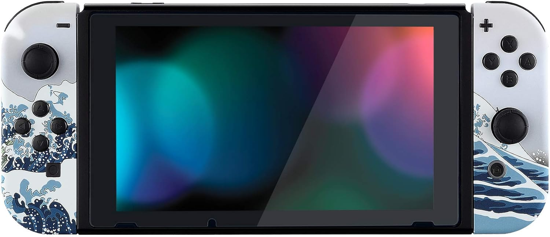 Extremerate the Great Wave Patterned Controller Housing with Full Set Buttons, Soft Touch Grip Replacement Case for Nintendo Switch Joy Con & for Switch OLED Joycon &ndash; Console Shell NOT Included image number 3