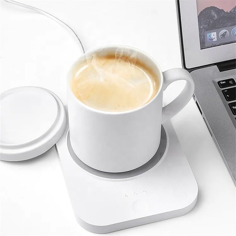 Mug Warmer, Coffee Warmer for Desk Auto Shut off Coffee Lovers, Smart Coffee Cup Warmer with Gravity-Induction Coffee Mug Warmer for Desk Use Keep Beverages Coffee Warmer-White